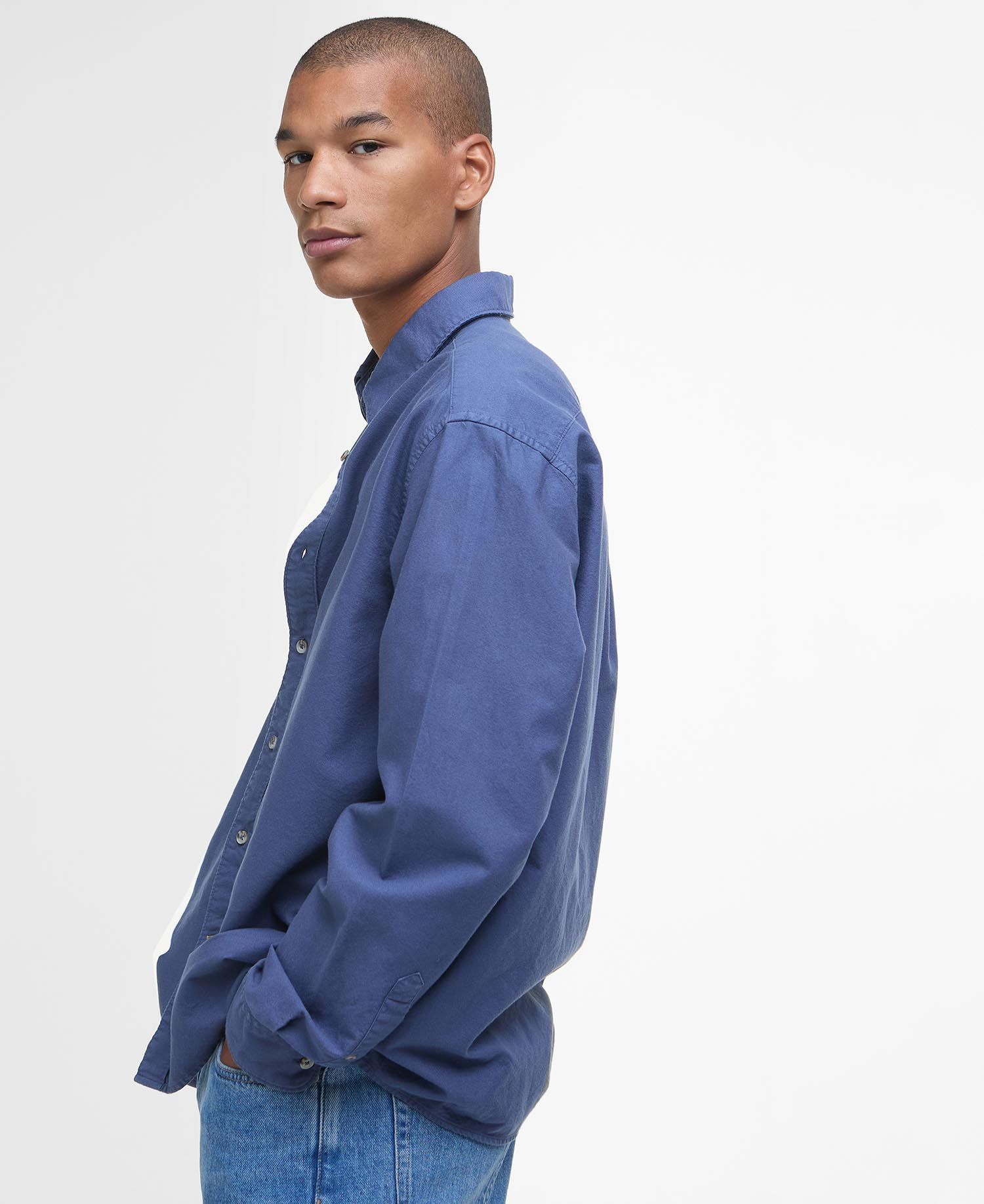 Garment Dyed Oxford Relaxed Long-Sleeved Shirt - Oceana