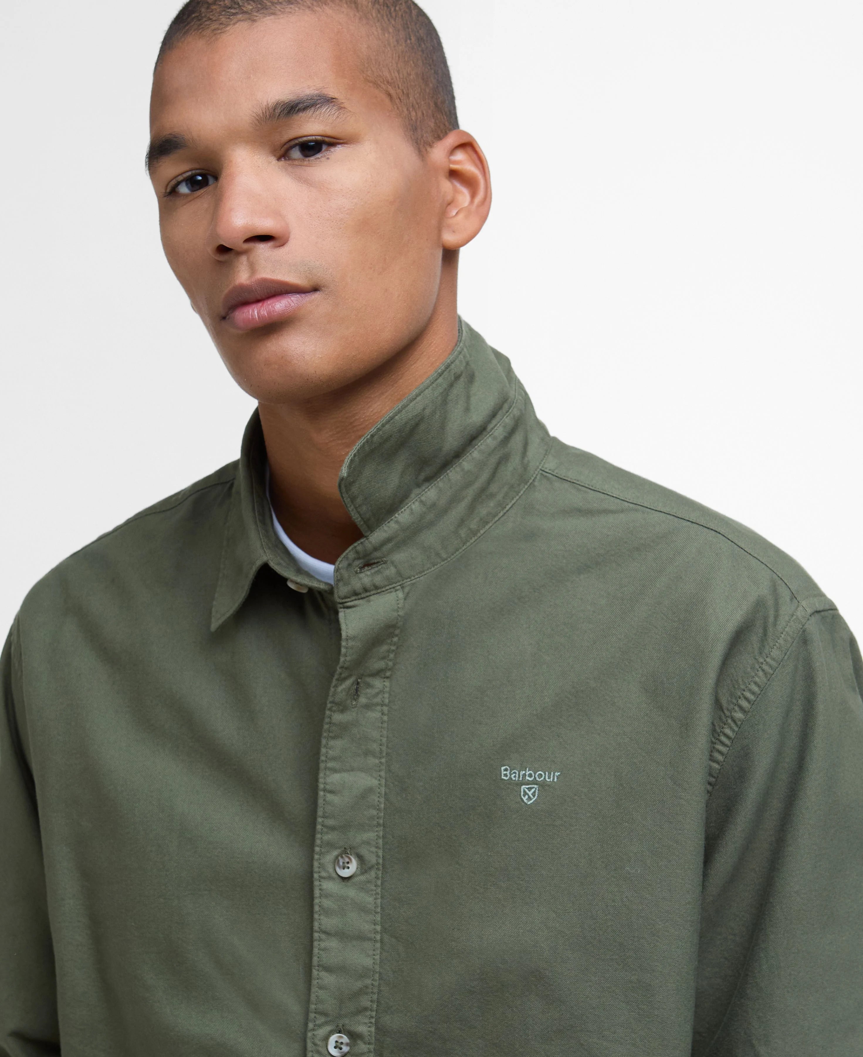 Garment Dyed Oxford Relaxed Long-Sleeved Shirt - Light Sage