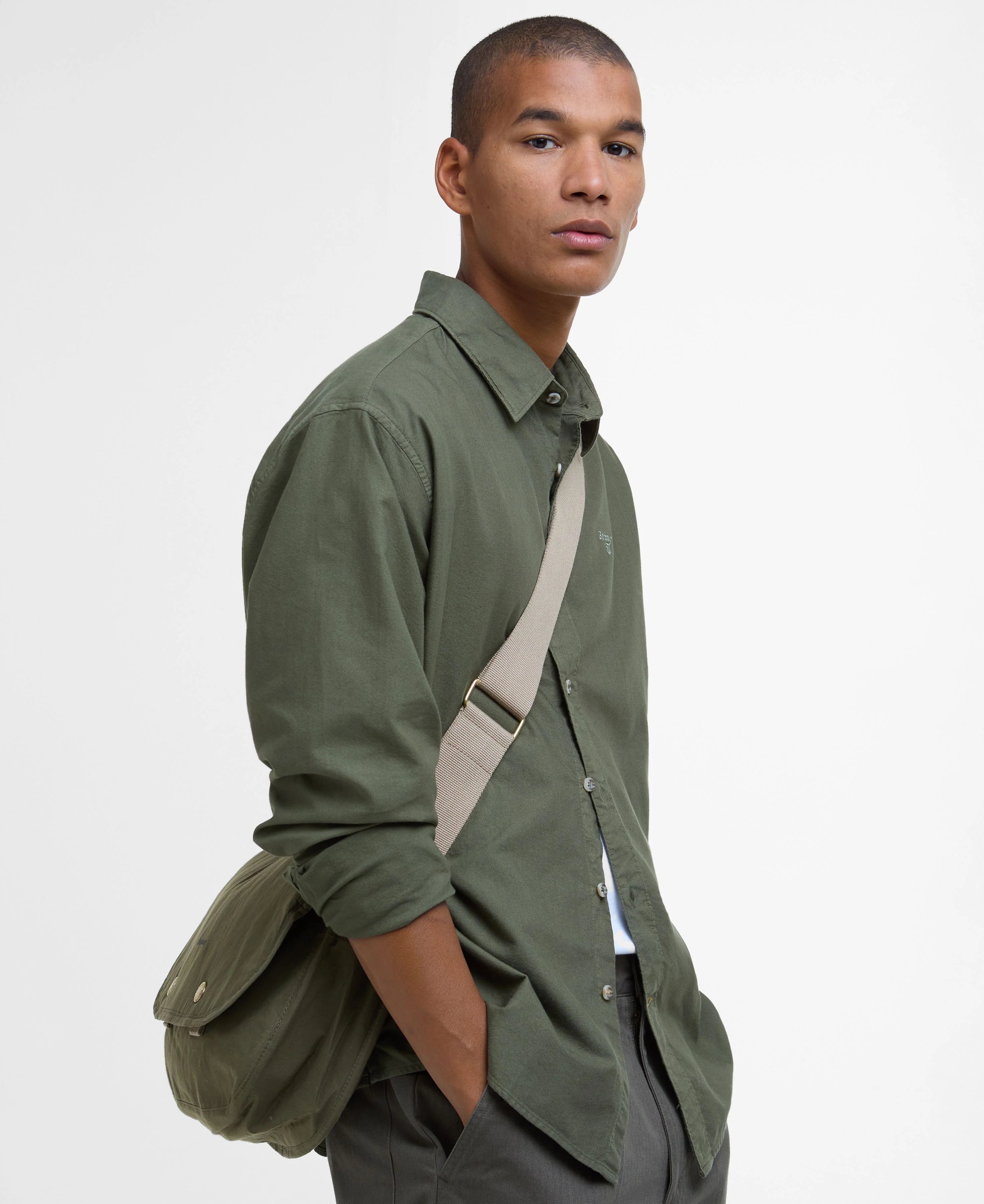 Garment Dyed Oxford Relaxed Long-Sleeved Shirt - Light Sage