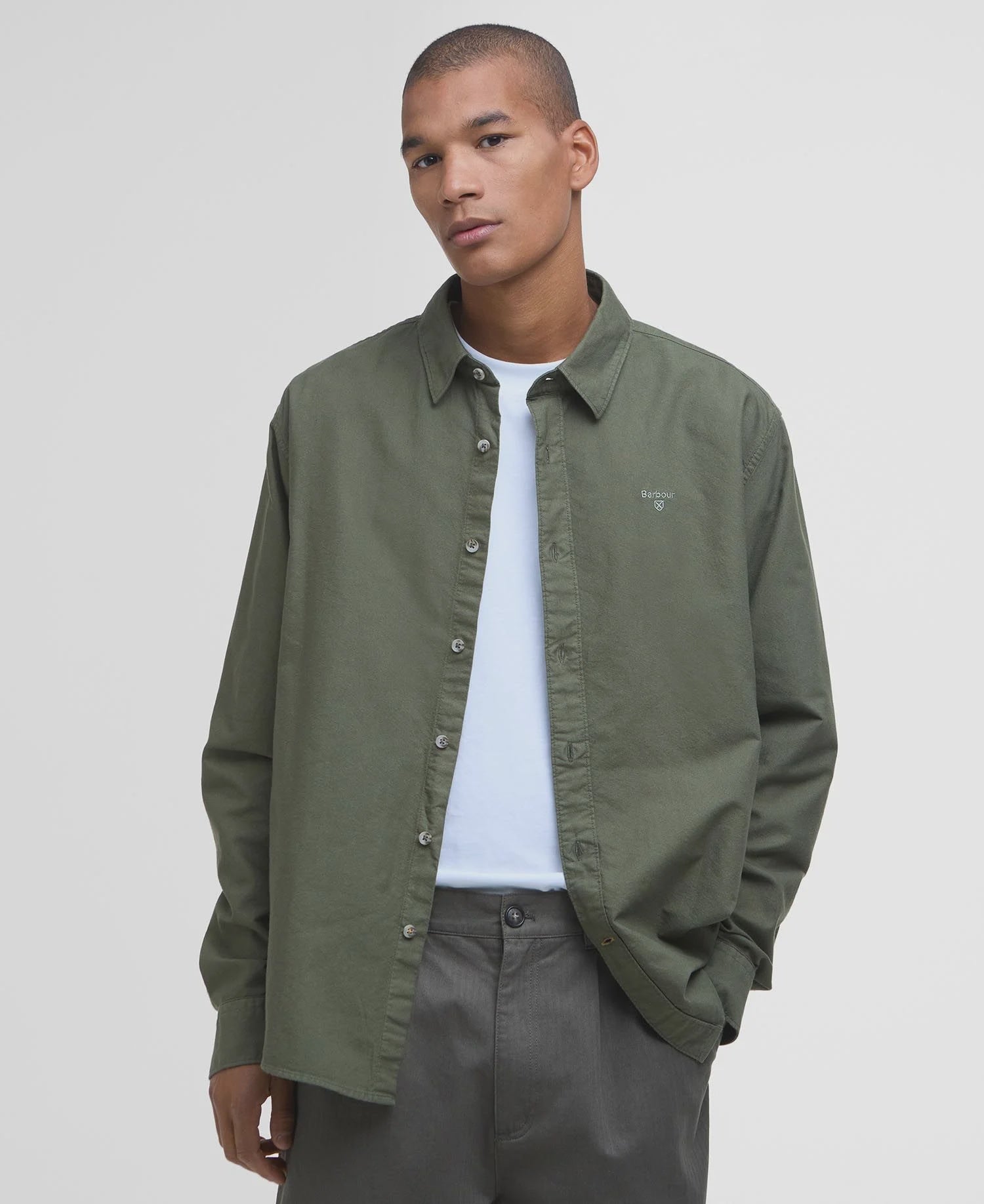 Garment Dyed Oxford Relaxed Long-Sleeved Shirt - Light Sage