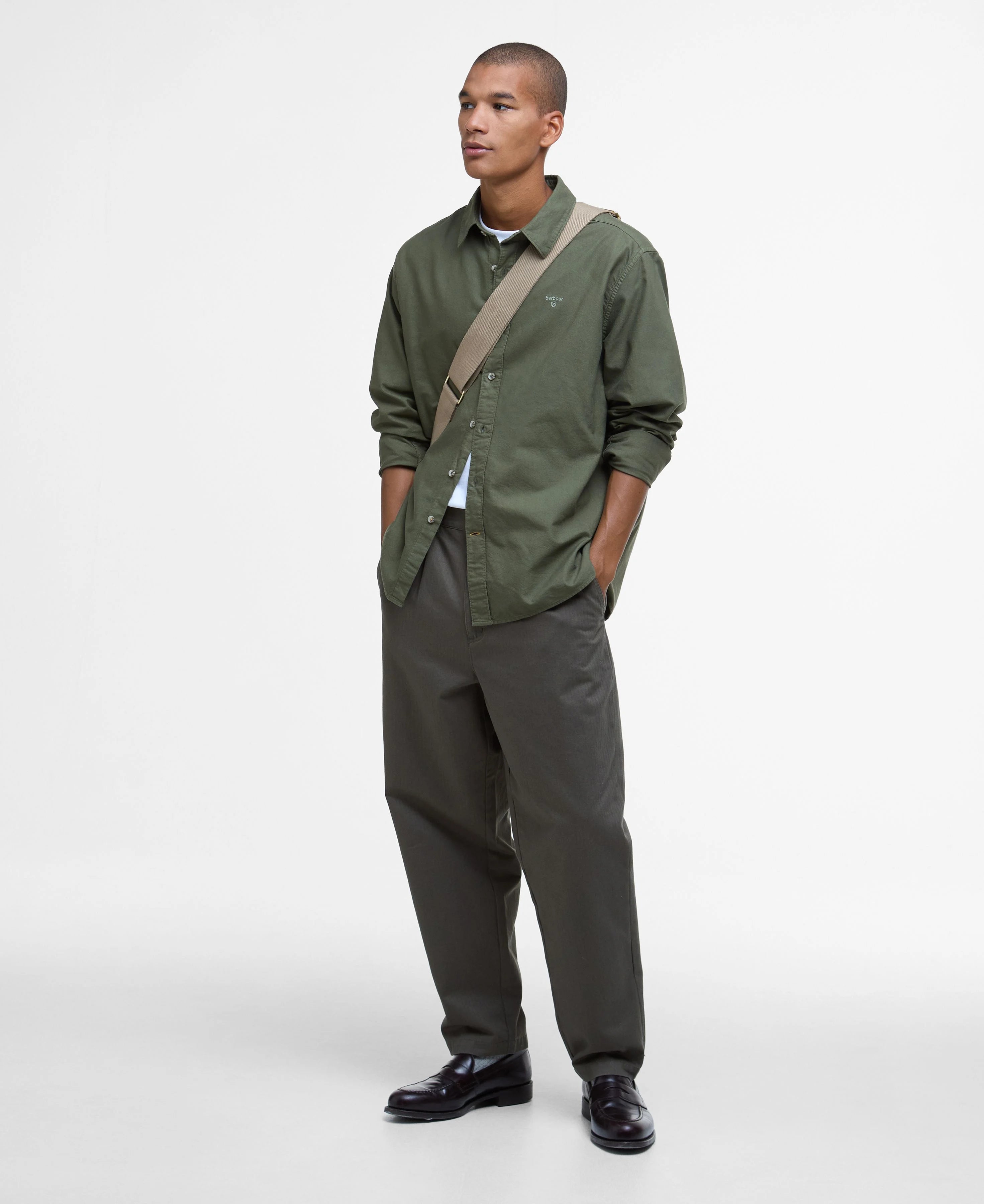 Garment Dyed Oxford Relaxed Long-Sleeved Shirt - Light Sage