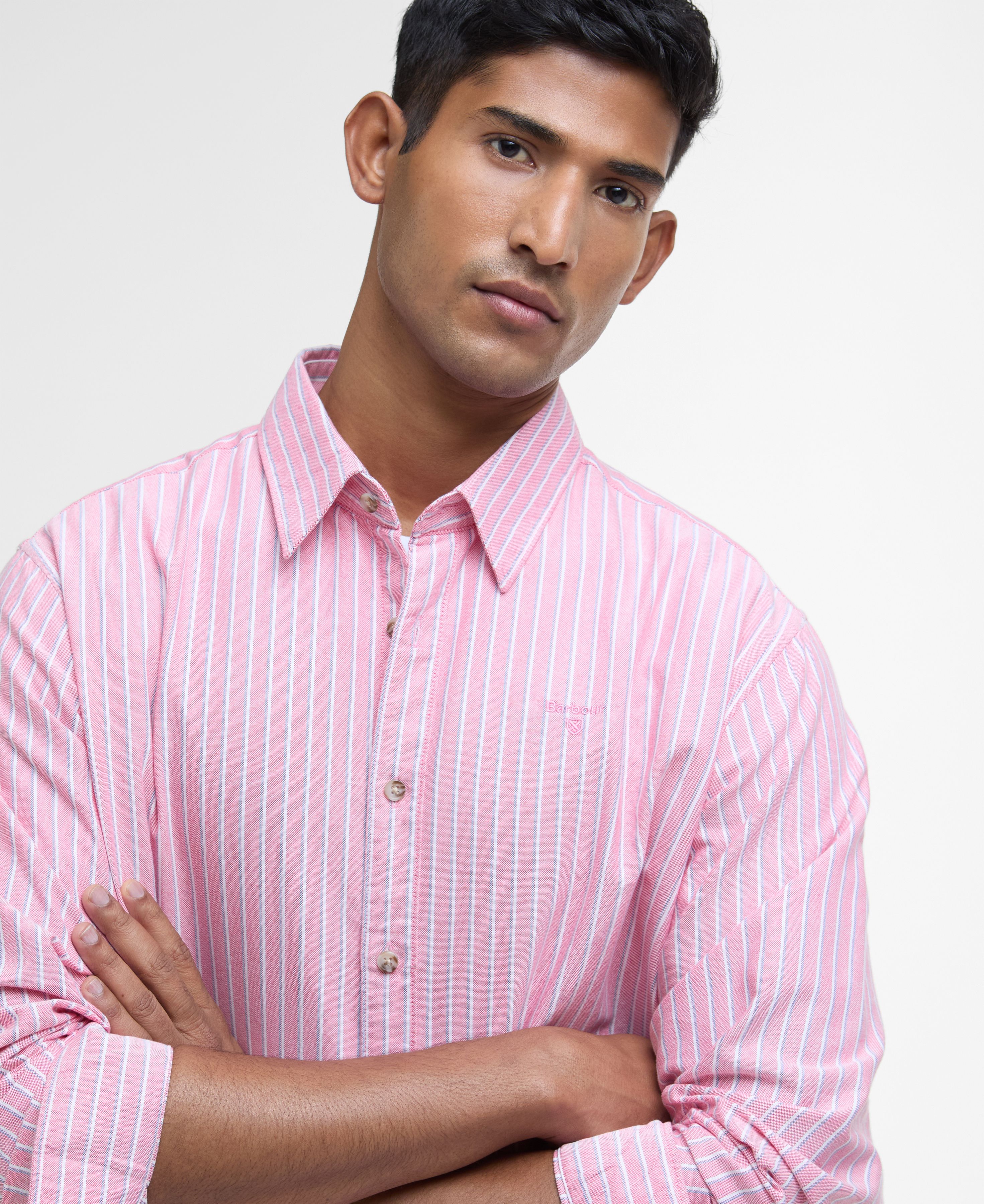 Fenfield Striped Relaxed Long-Sleeved Shirt - Classic Red