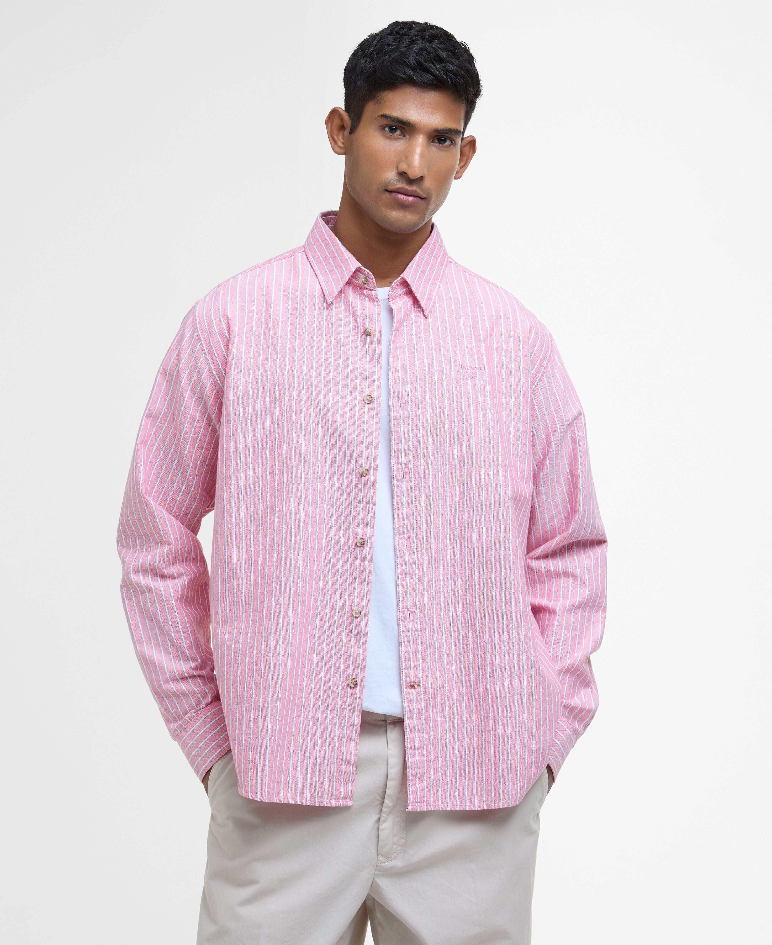 Fenfield Striped Relaxed Long-Sleeved Shirt - Classic Red