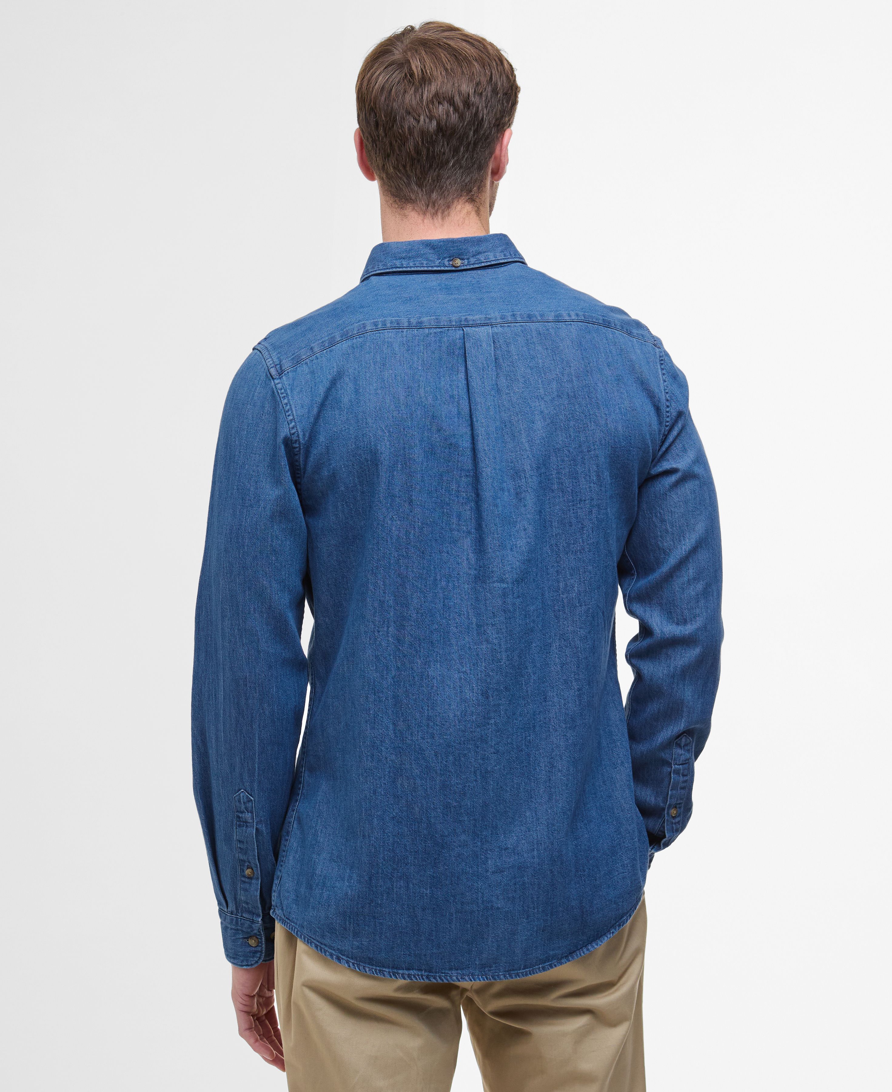 Denim Crest Tailored Long-Sleeved Shirt - Chambray