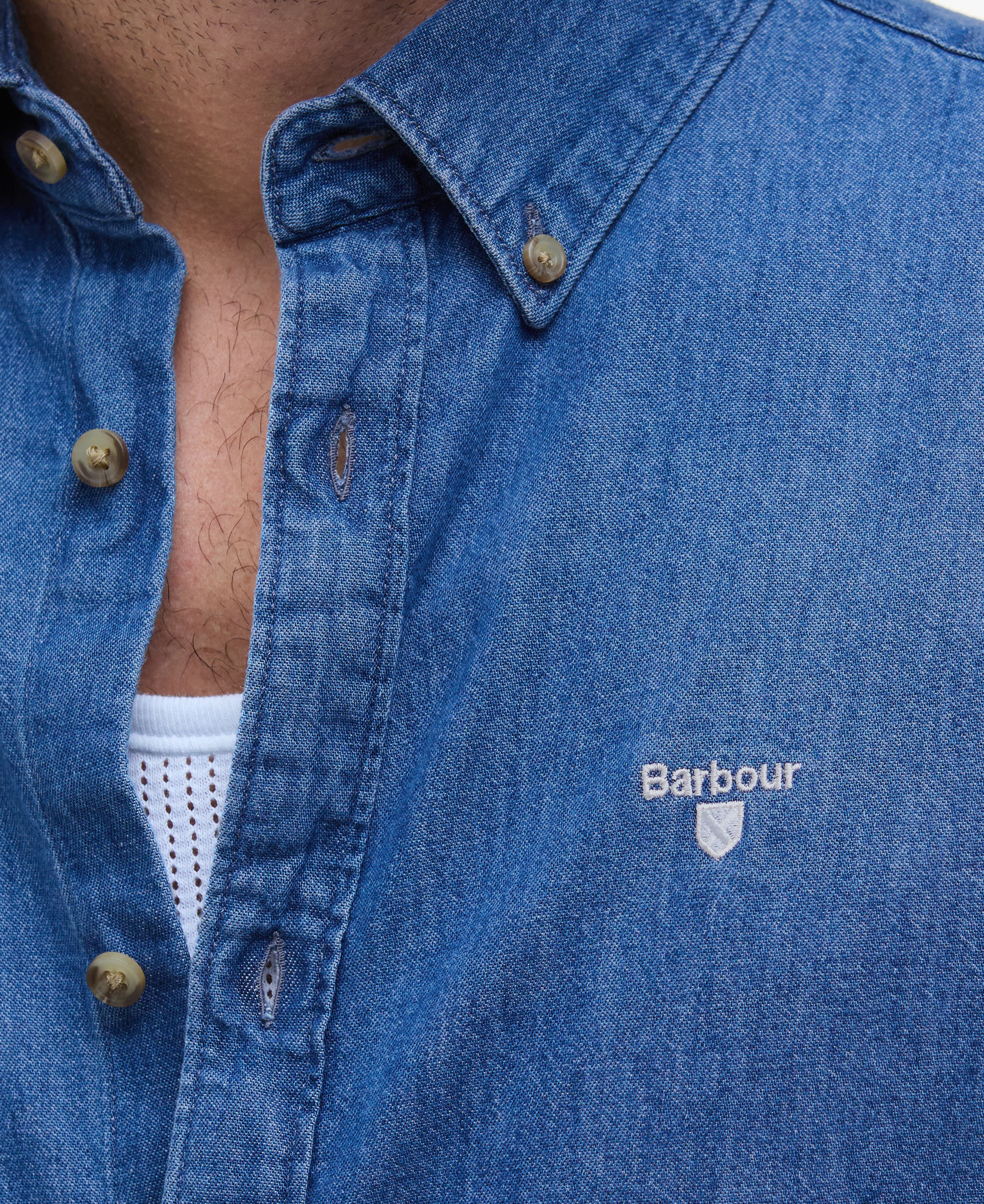Denim Crest Tailored Long-Sleeved Shirt - Chambray