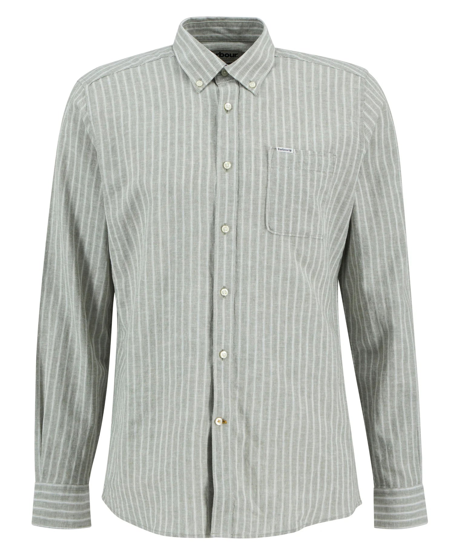 Nelson Striped Long-Sleeved Tailored Shirt - Bleached Olive