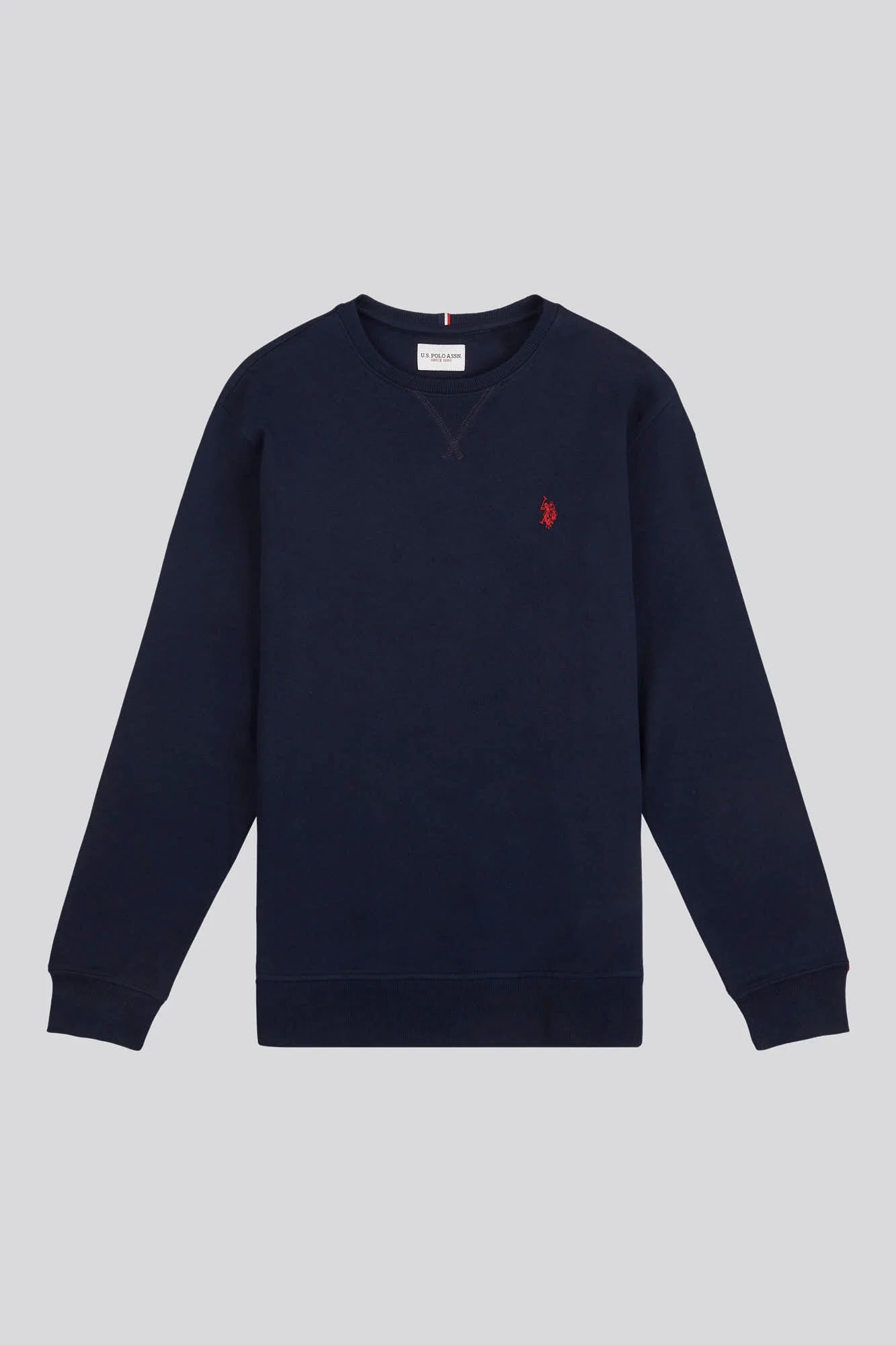 Mens Double Horsemen Sweatshirt in Dark Sapphire Navy / Haute Red DHM