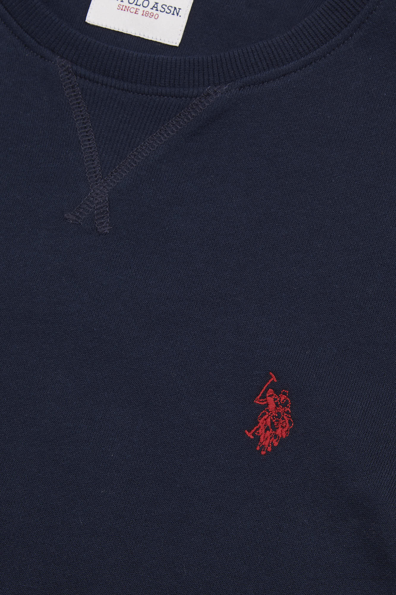 Mens Double Horsemen Sweatshirt in Dark Sapphire Navy / Haute Red DHM