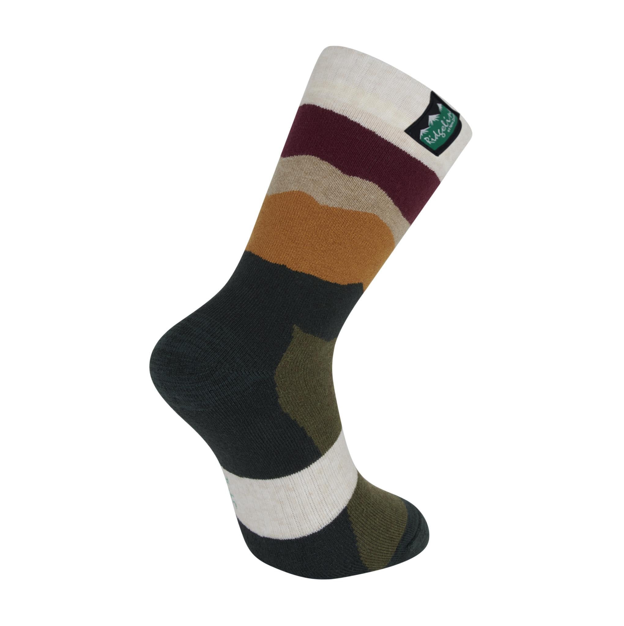 Merino Wool Socks Mid Length  - Berry Stripes