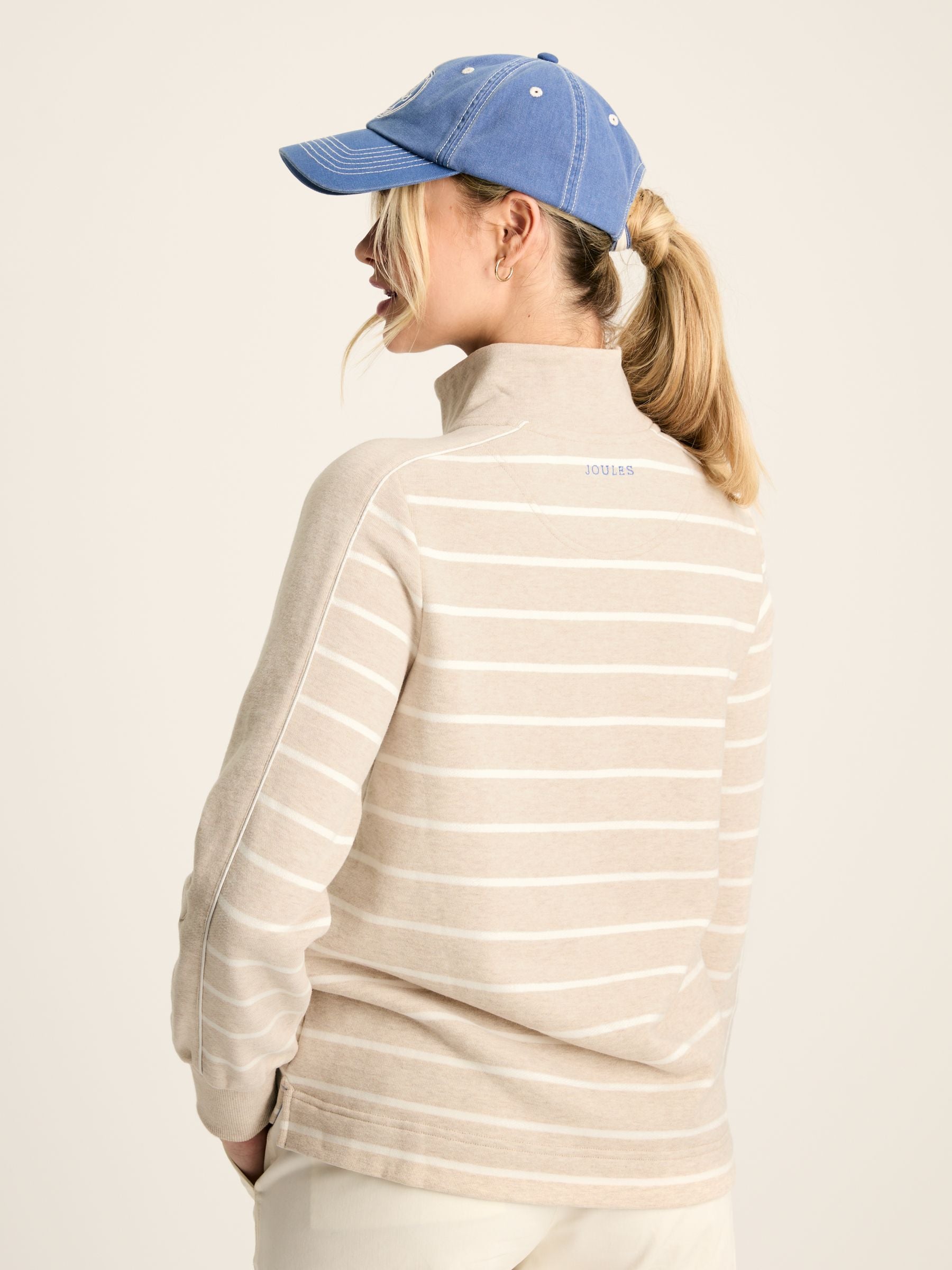 Southwold Oatmarl Button Down Striped Sweatshirt