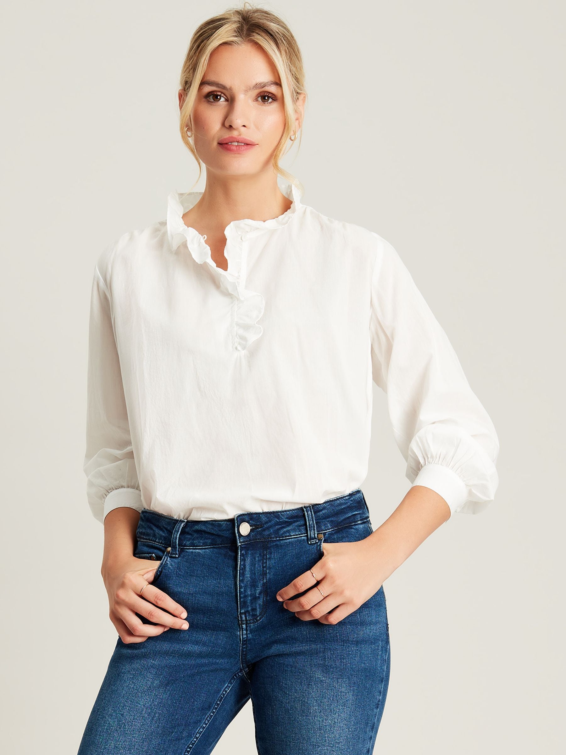 Melanie Frill Blouse - Chalk