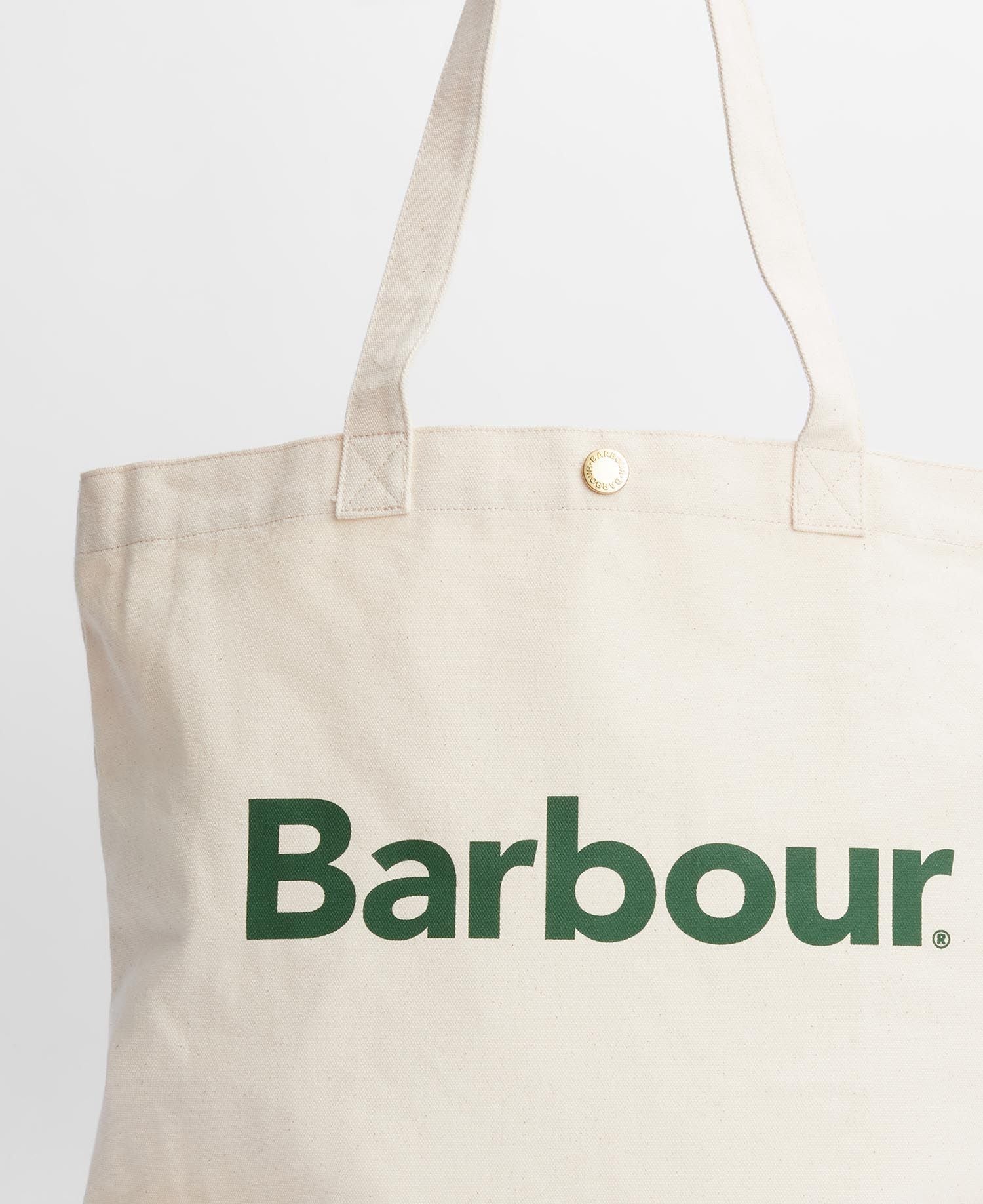 Barbour Logo Tote Bag - ecru/barbour green