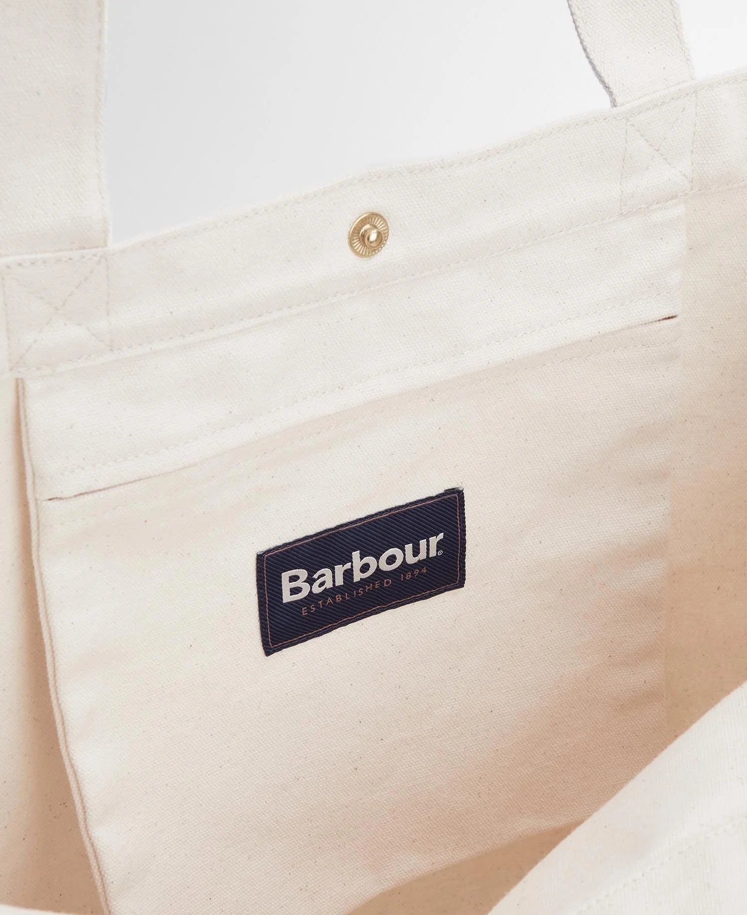 Barbour Logo Tote Bag - ecru/barbour green