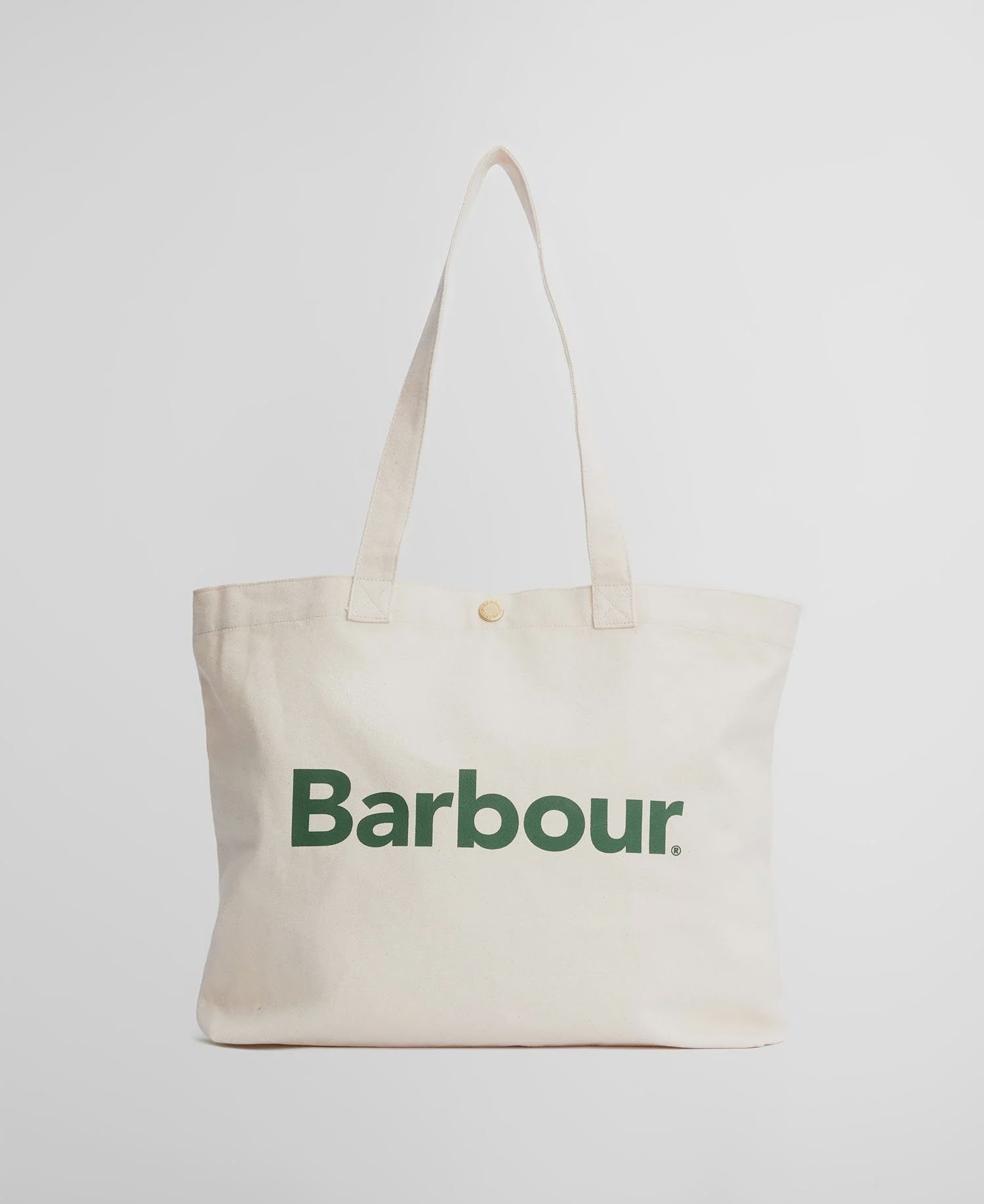 Barbour Logo Tote Bag - ecru/barbour green