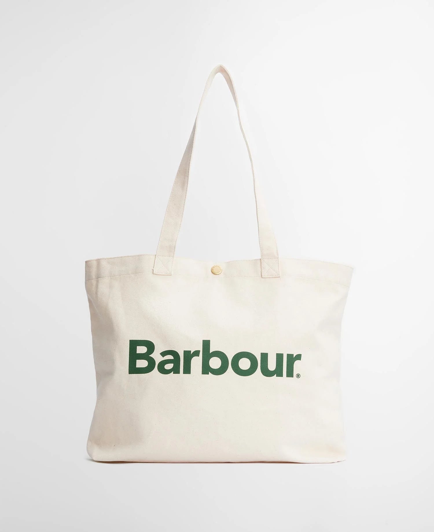 Barbour Logo Tote Bag - ecru/barbour green