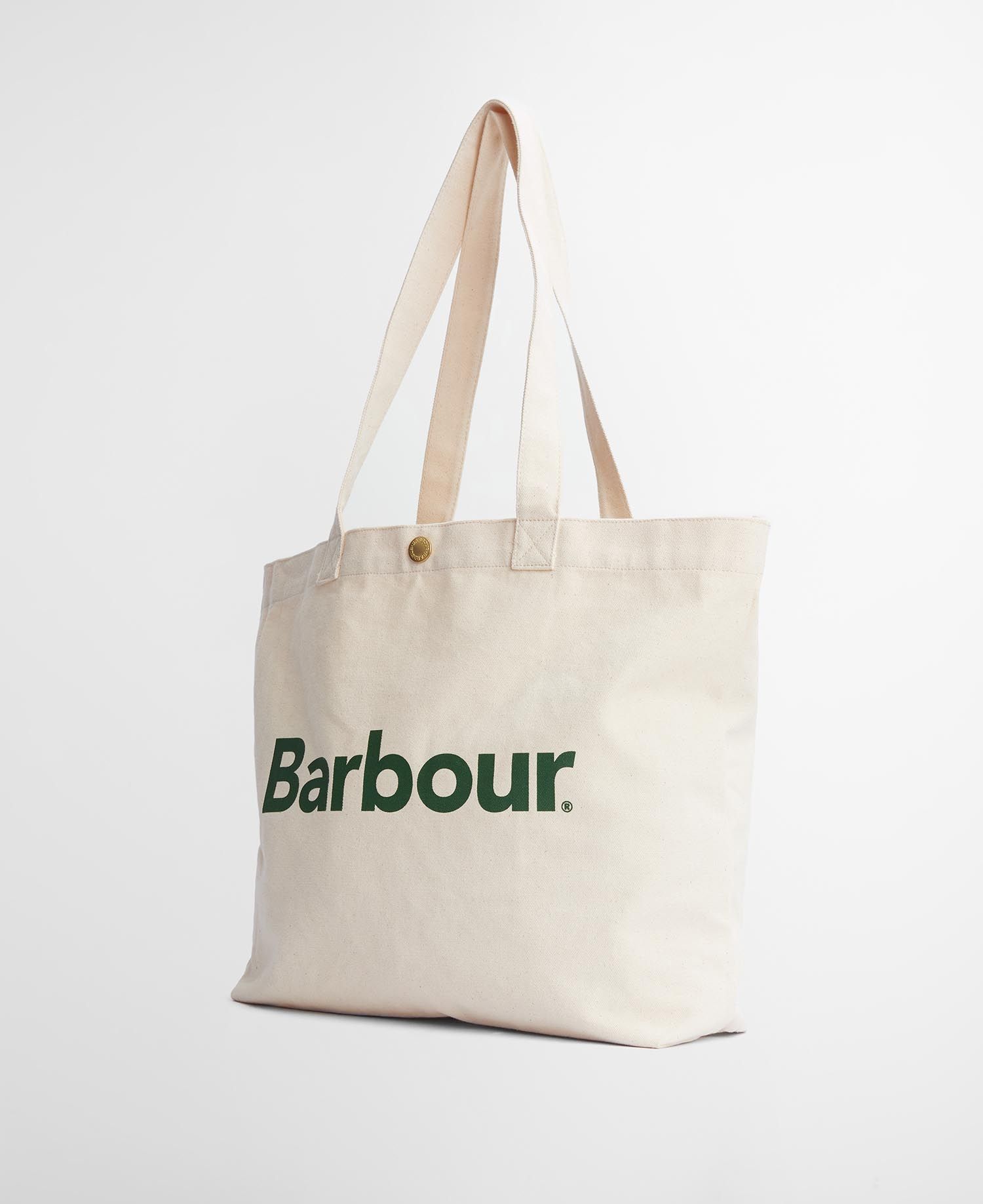 Barbour Logo Tote Bag - ecru/barbour green