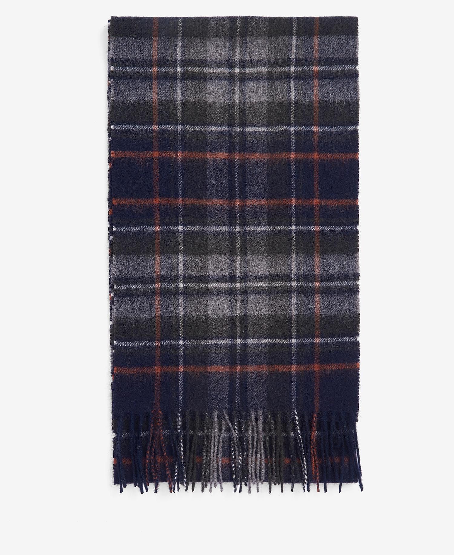 New Check Tartan Scarf - Navy/Dark Ginger
