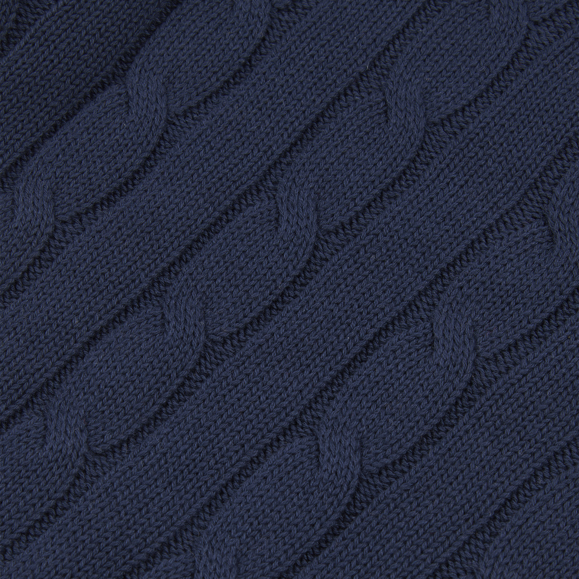 Womens Crew Neck Cable Jumper in Navy Iris
