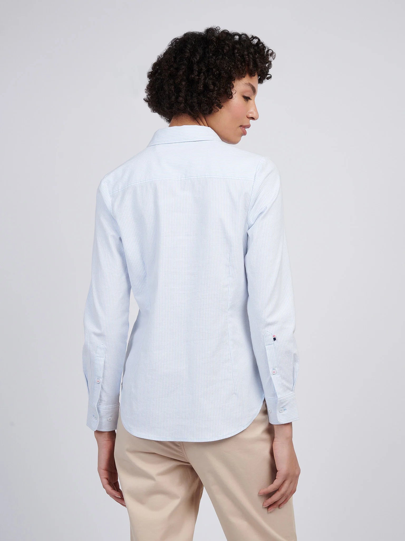Womens Stripe Stretch Classic Fit Oxford Shirt in Windsurfer