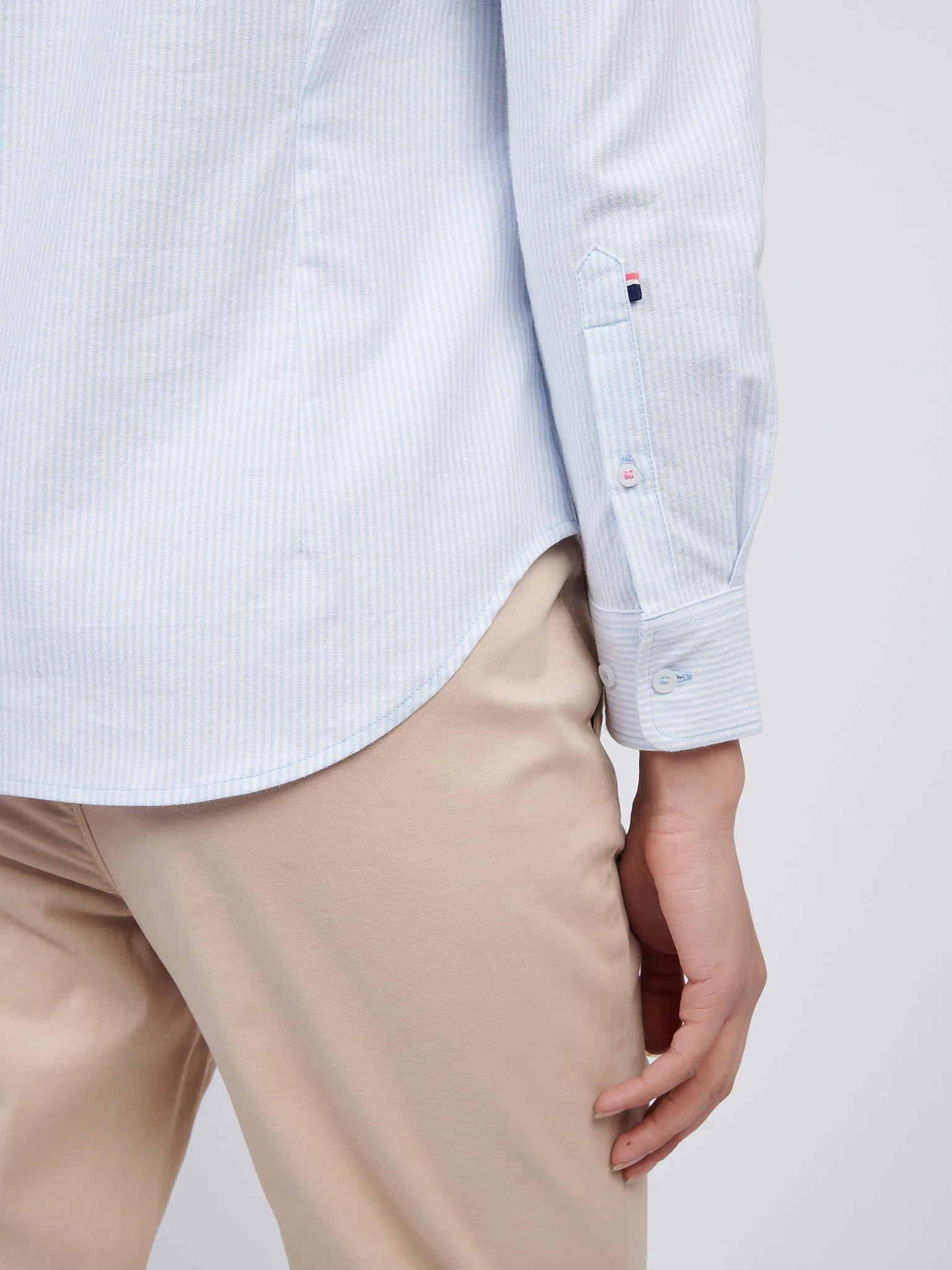 Womens Stripe Stretch Classic Fit Oxford Shirt in Windsurfer