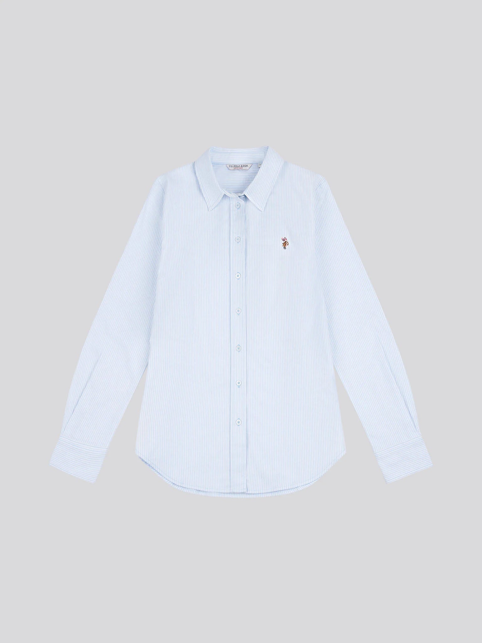 Womens Stripe Stretch Classic Fit Oxford Shirt in Windsurfer