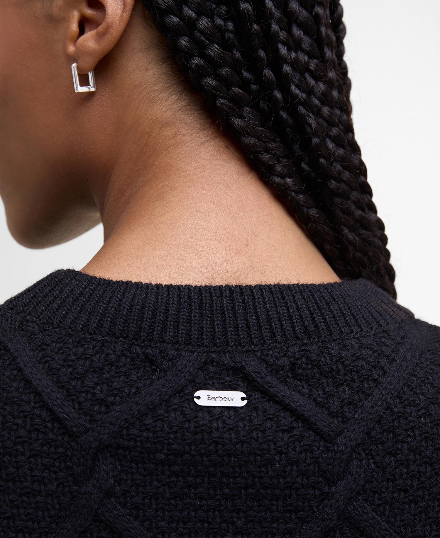 Burne Argyle Crew Neck Jumper - Black