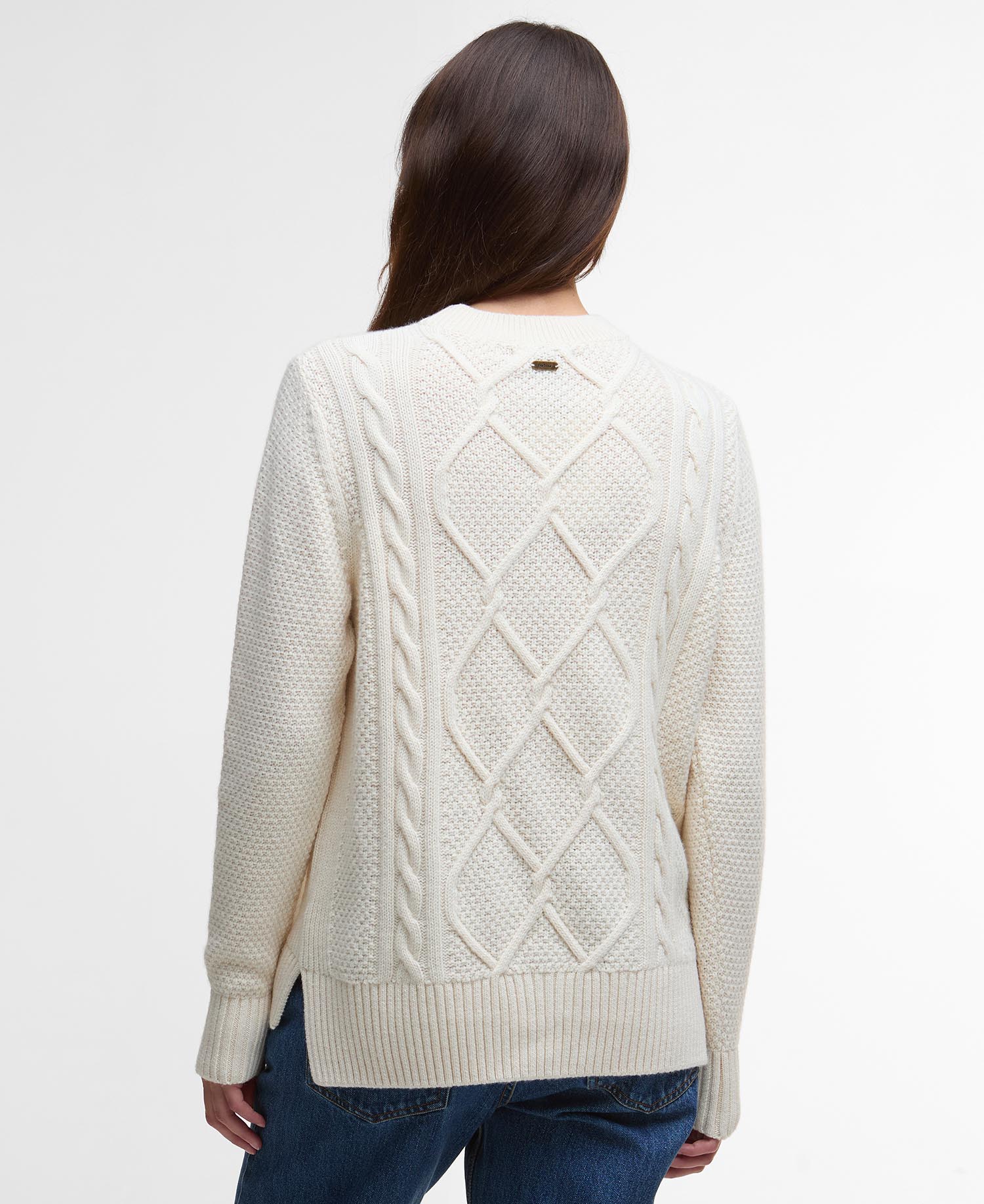 Burne Argyle Crew Neck Jumper - Ecru