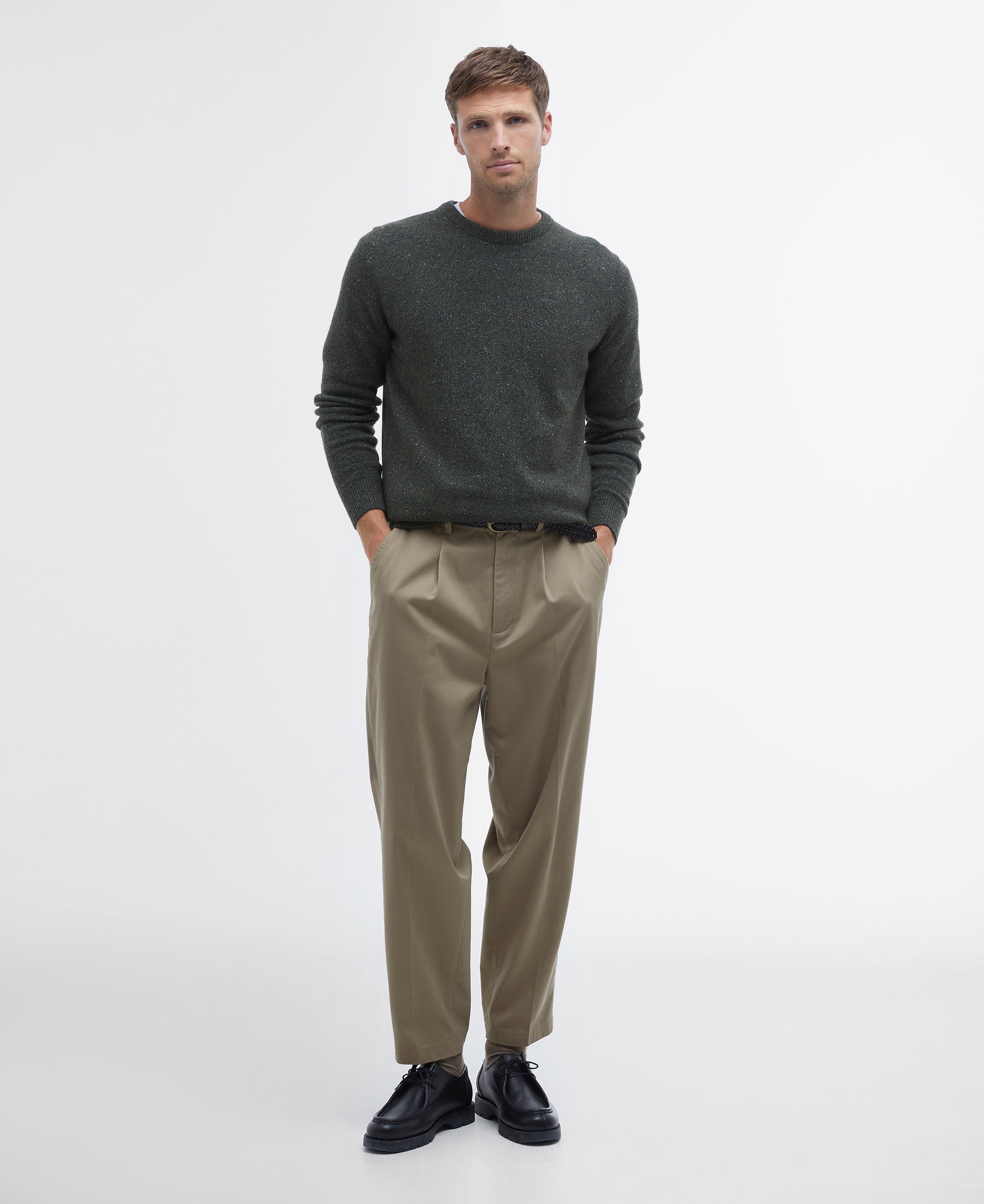 Essential Tisbury Crew-Neck Jumper - Dark Seaweed
