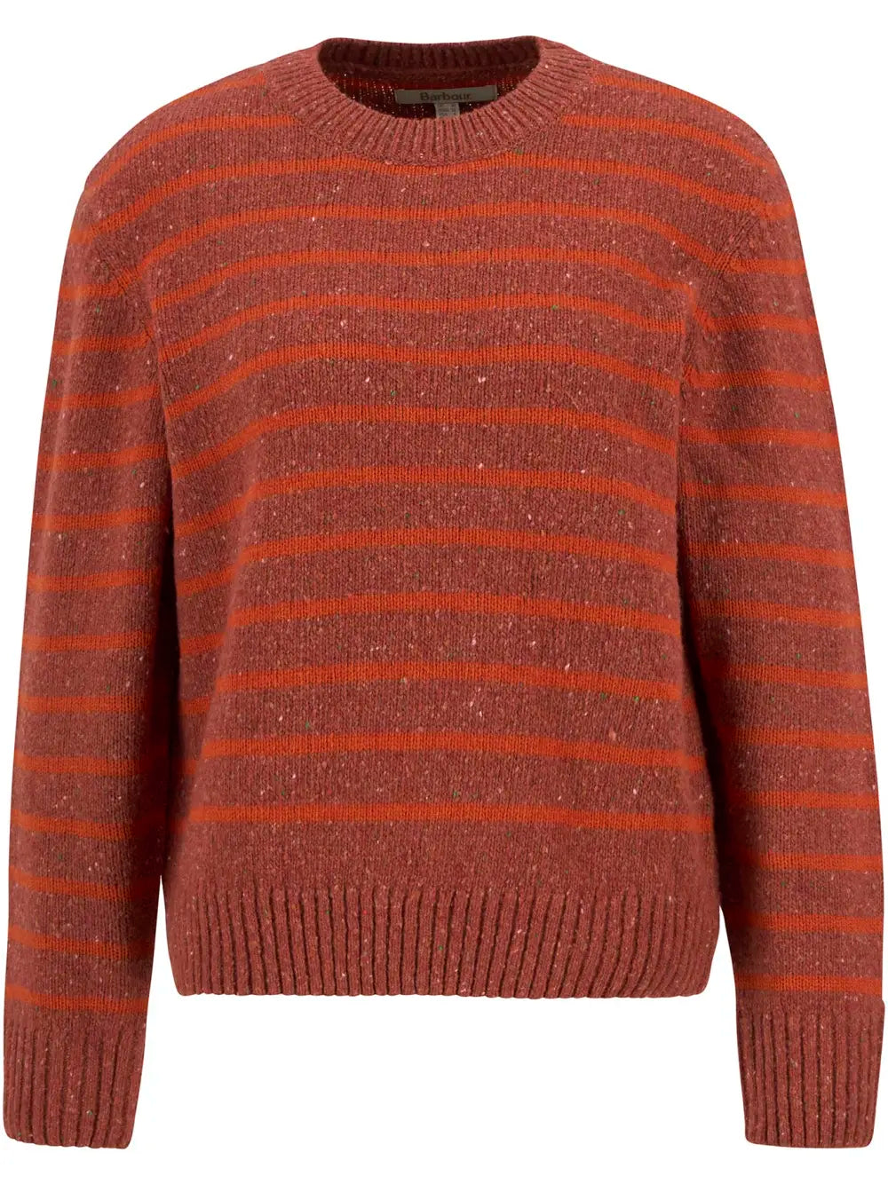 Claydon Striped Crew Neck Jumper - Burnt Orange stripe