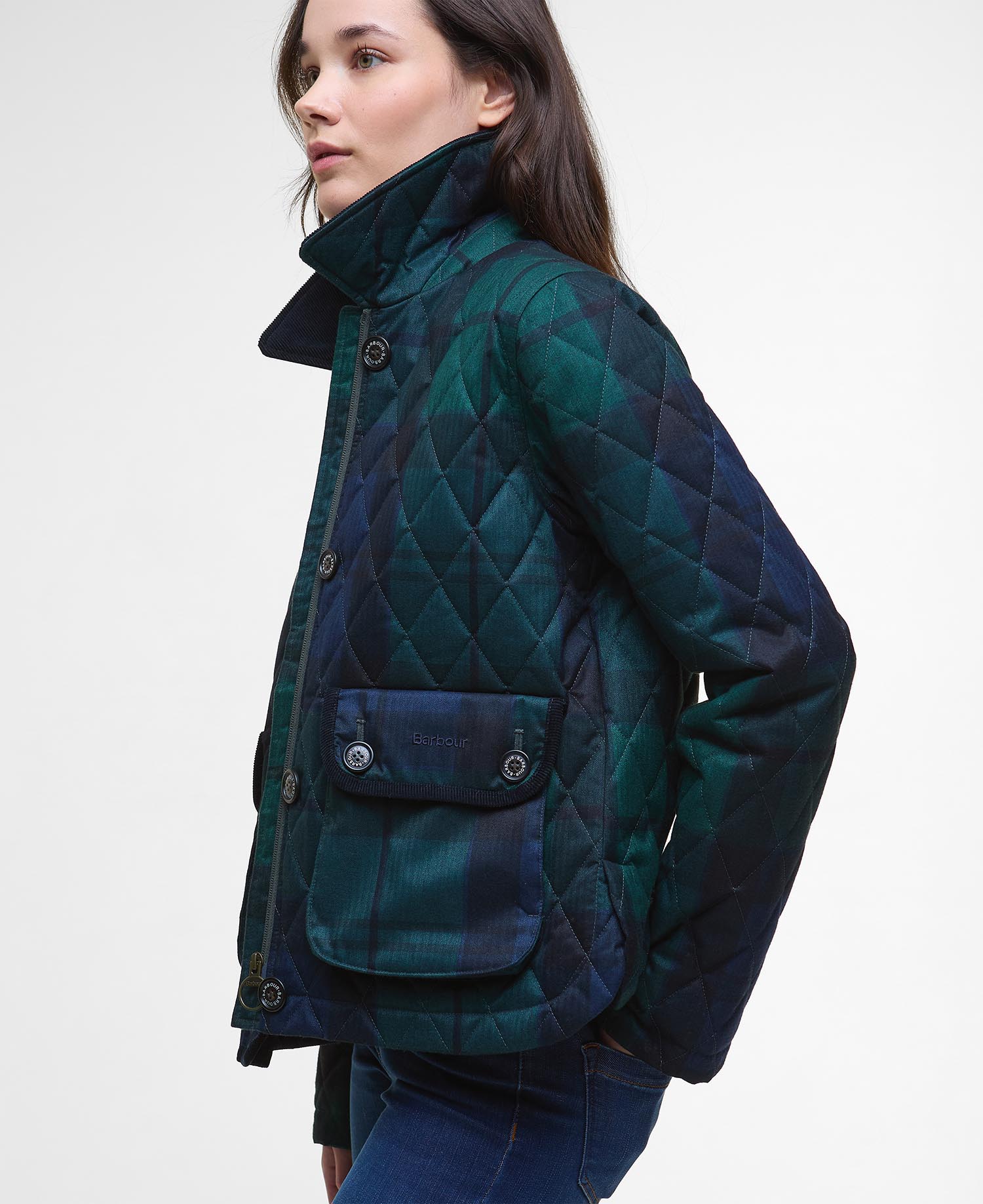 Loudon Tartan Quilted Jacket - Blackwatch tartan