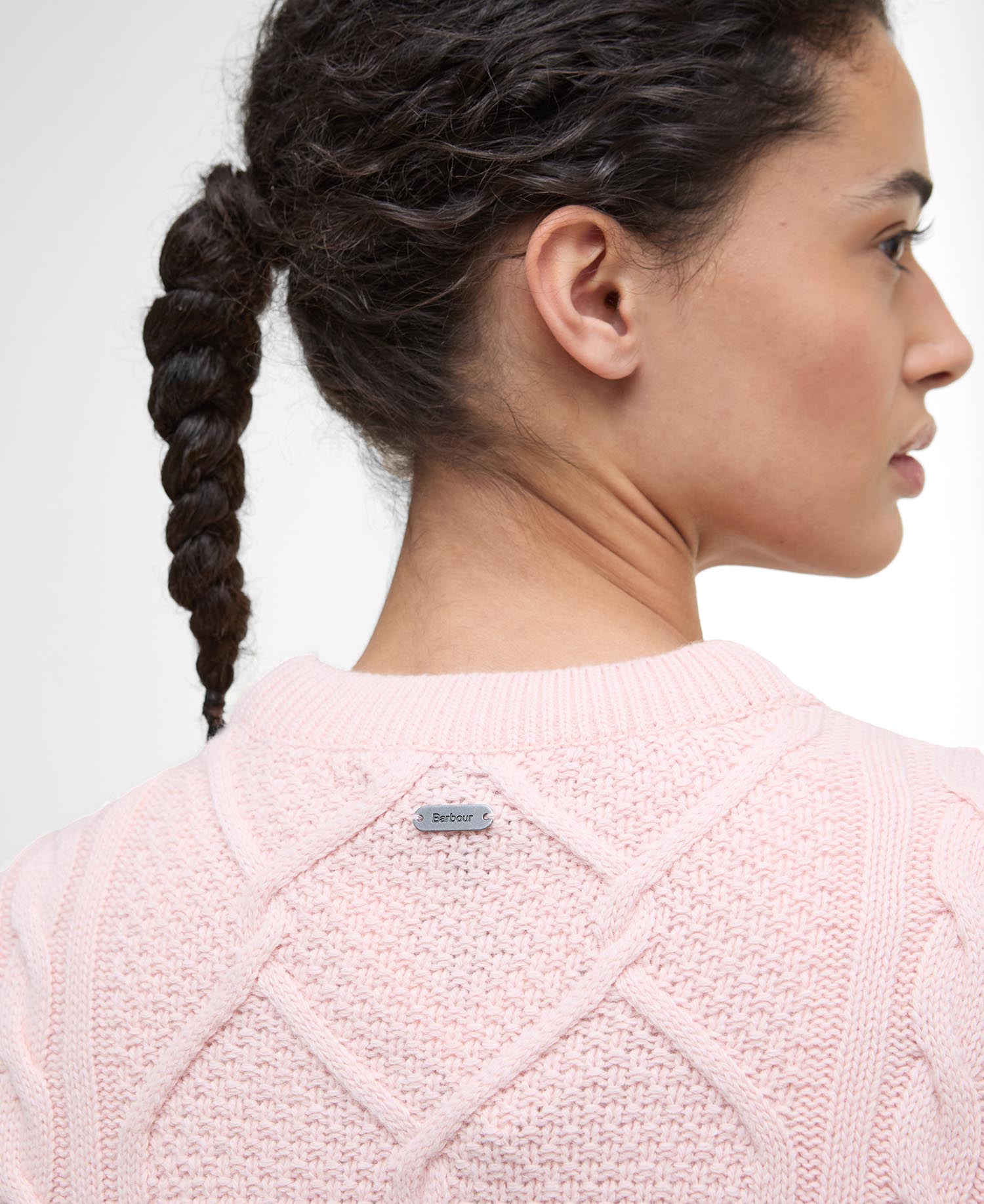 Burne Argyle Crew Neck Jumper - Pink Blush