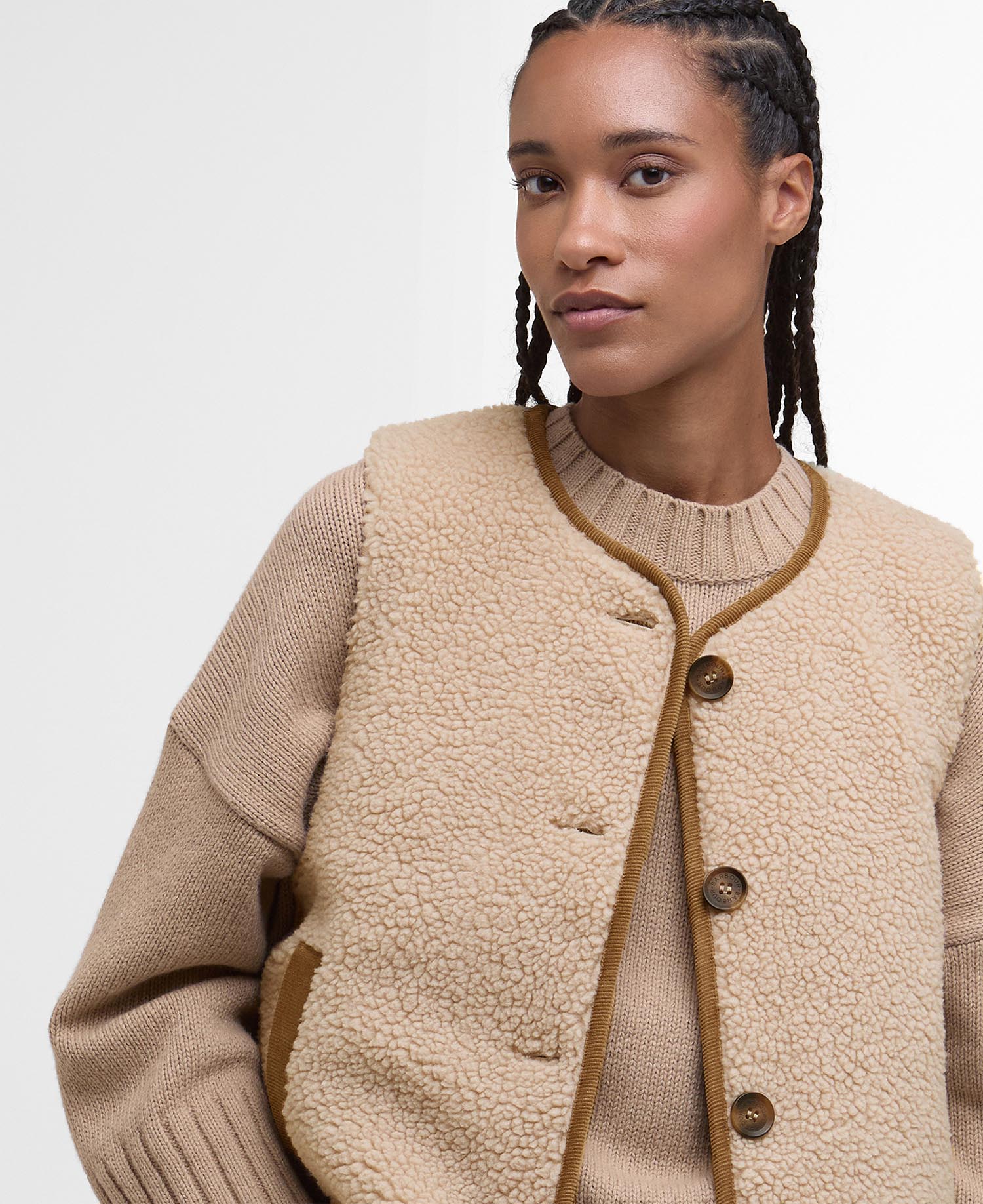 Luciana Fleece Gilet - Natural