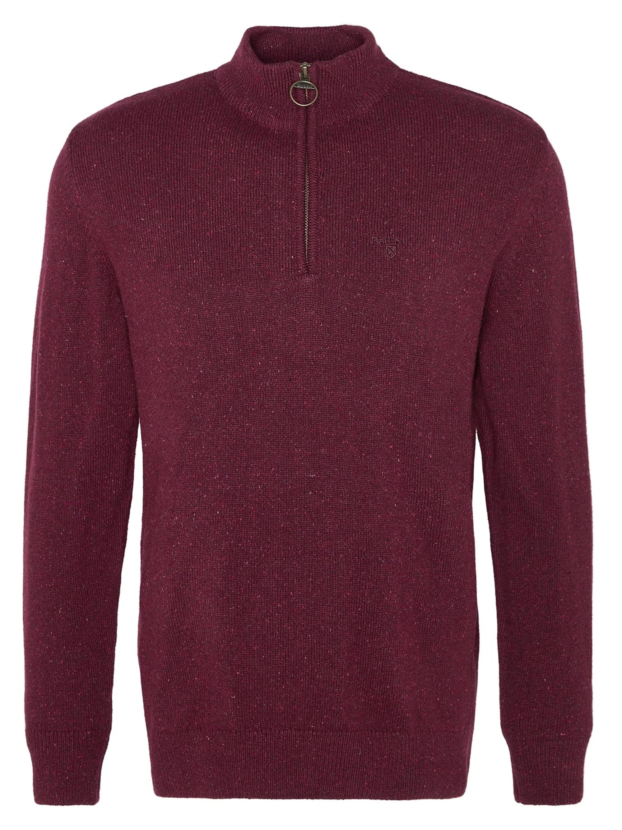 Essential Tisbury Half-Zip Jumper - Ruby