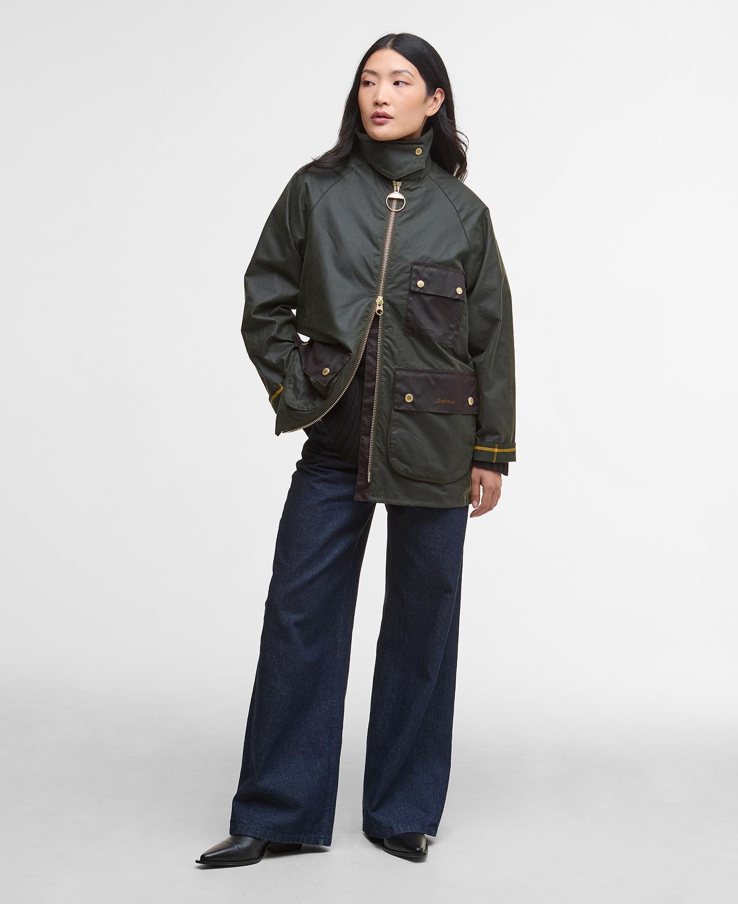 Luella Waxed Jacket - Fern/Ancient Tartan