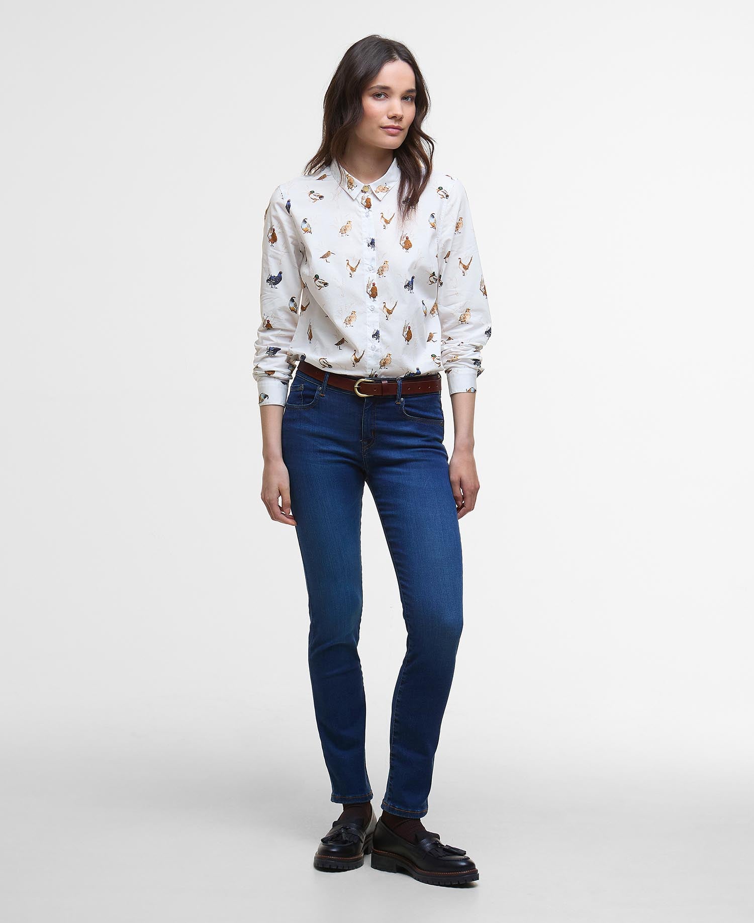 Brambles Tailored Long-Sleeved Shirt - Bird Print