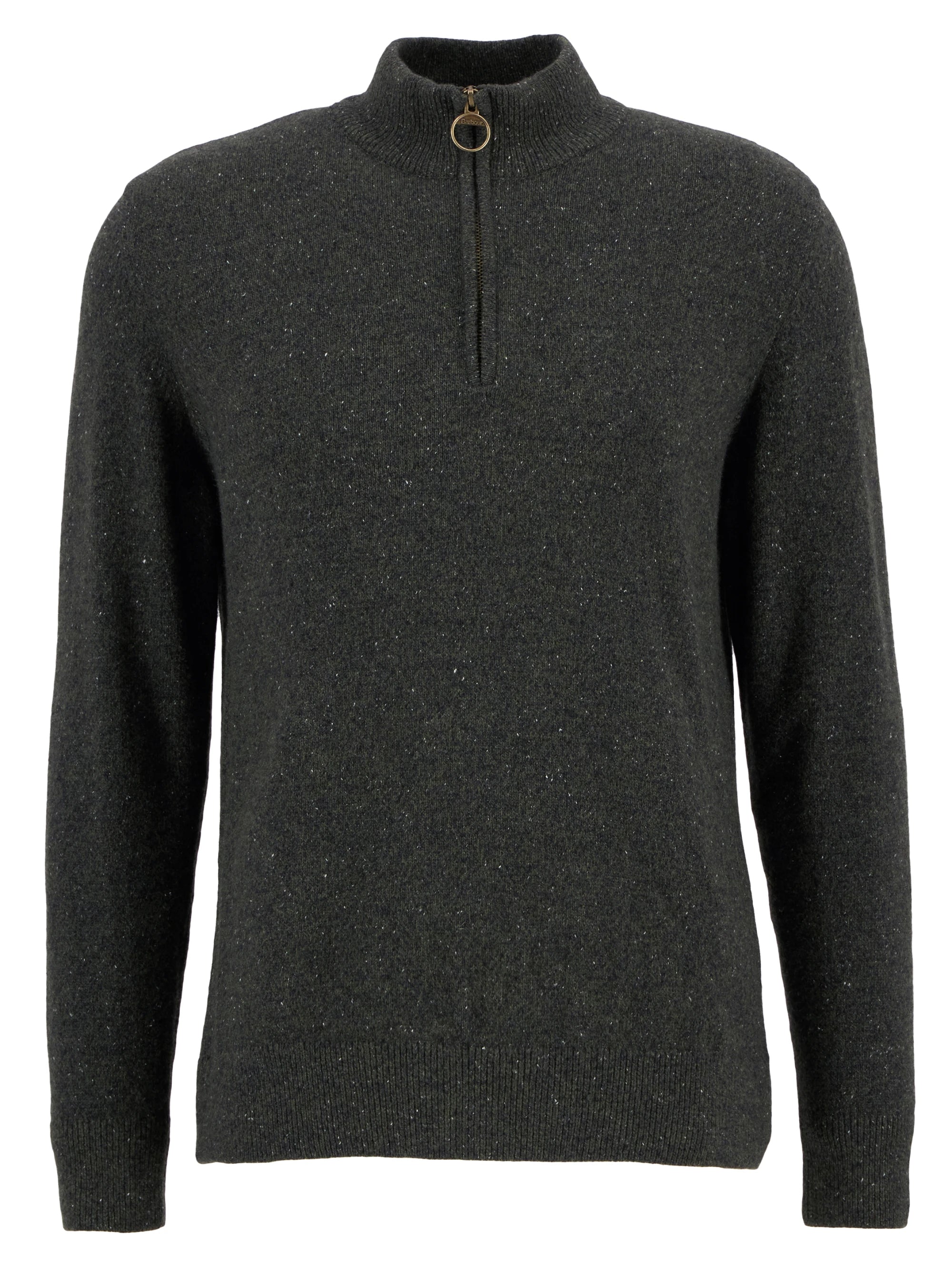 Essential Tisbury Half-Zip Jumper - Dark Seaweed