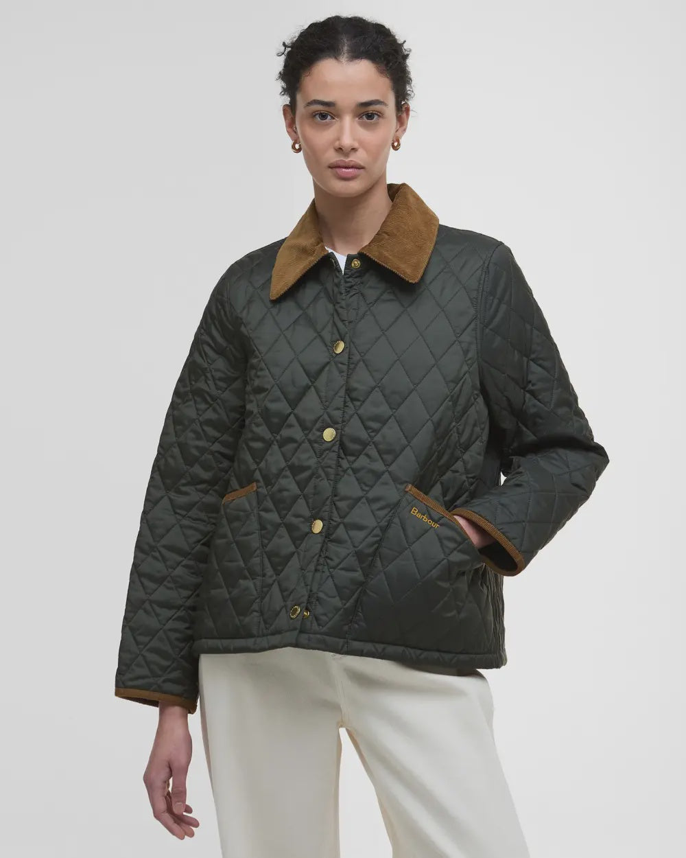 Icons Cropped Liddesdale Quilted Jacket- Sage/Ancient
