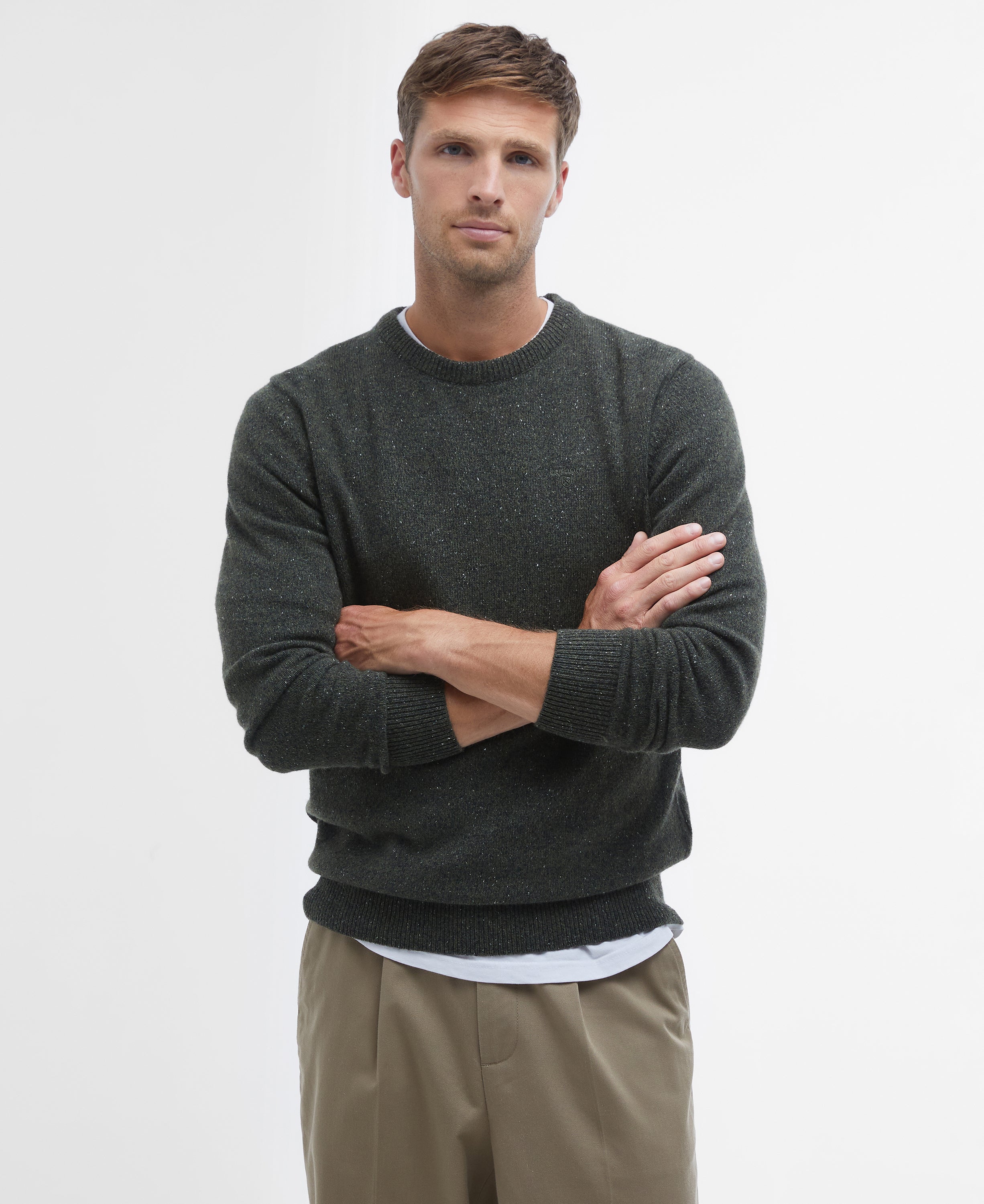 Essential Tisbury Crew-Neck Jumper - Dark Seaweed