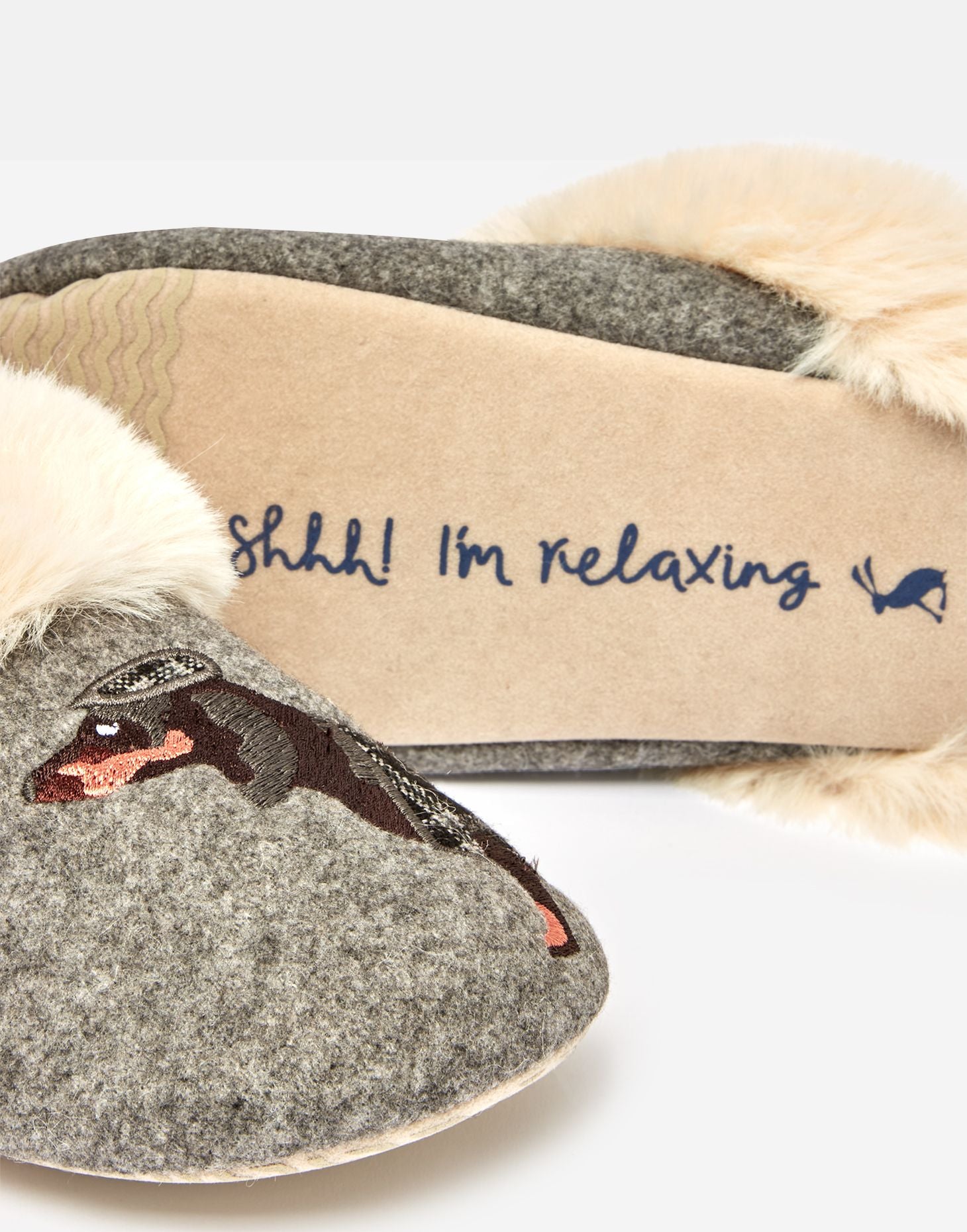 Slippet Luxe Slip On Character Slippers - Tweed Sausage Dog