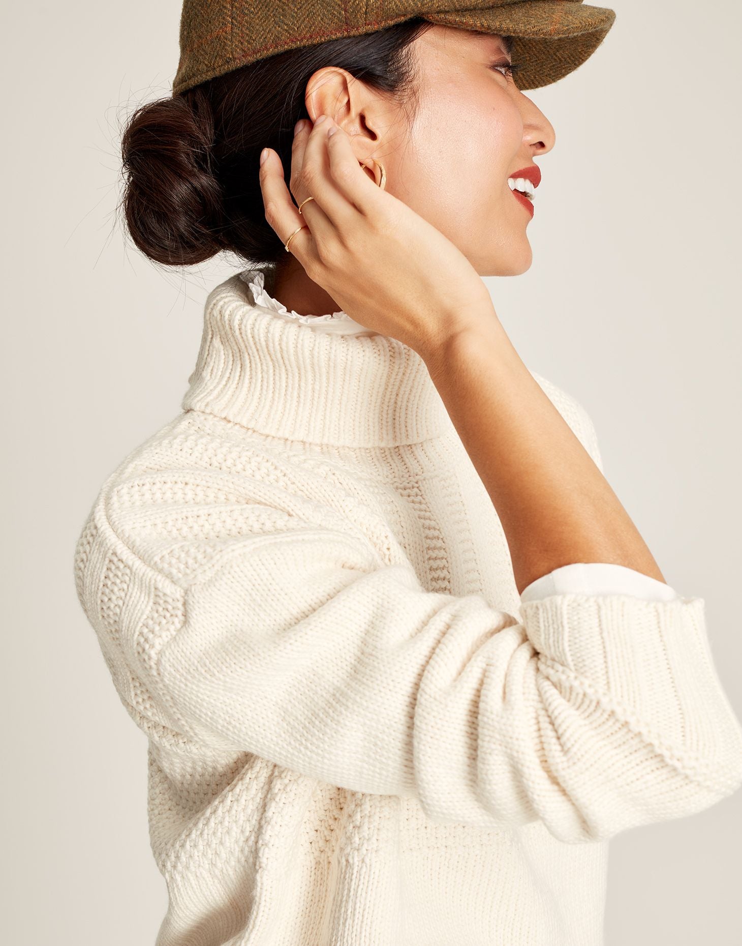 Joyce Roll Neck Jumper - Buttermilk