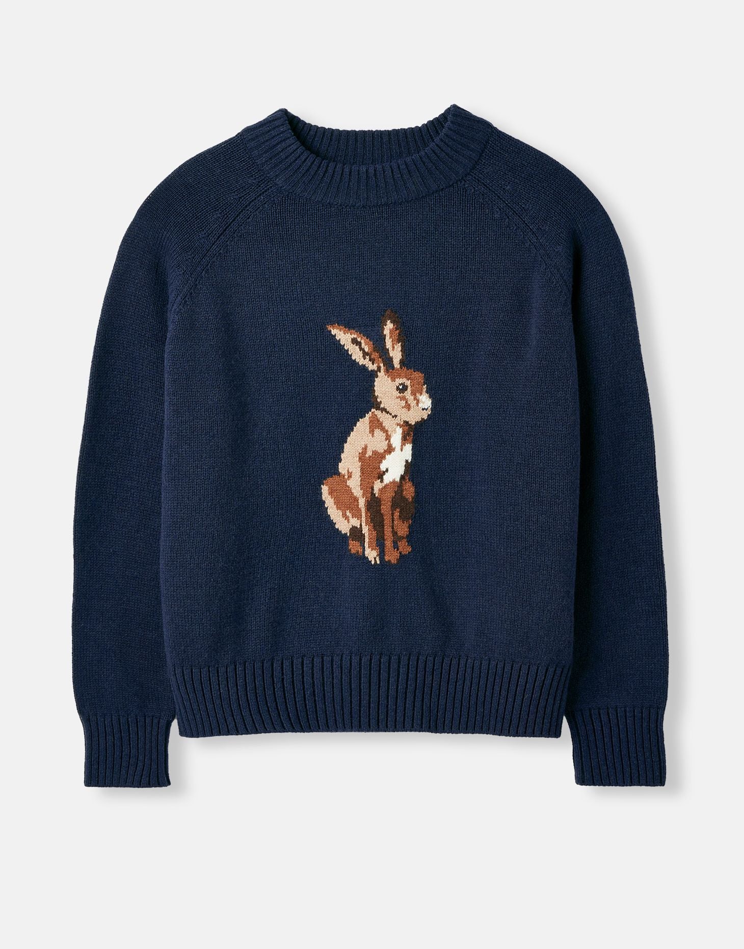 Margot Intarsia Jumper - Navy Hare