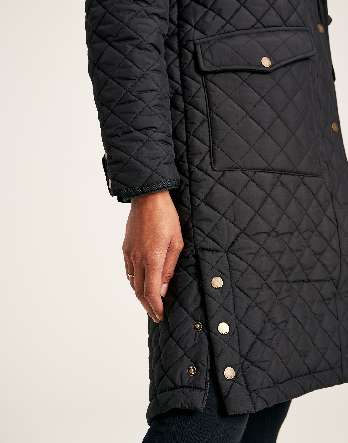 Chatsworth Showerproof Diamond Quilt Coat - Black