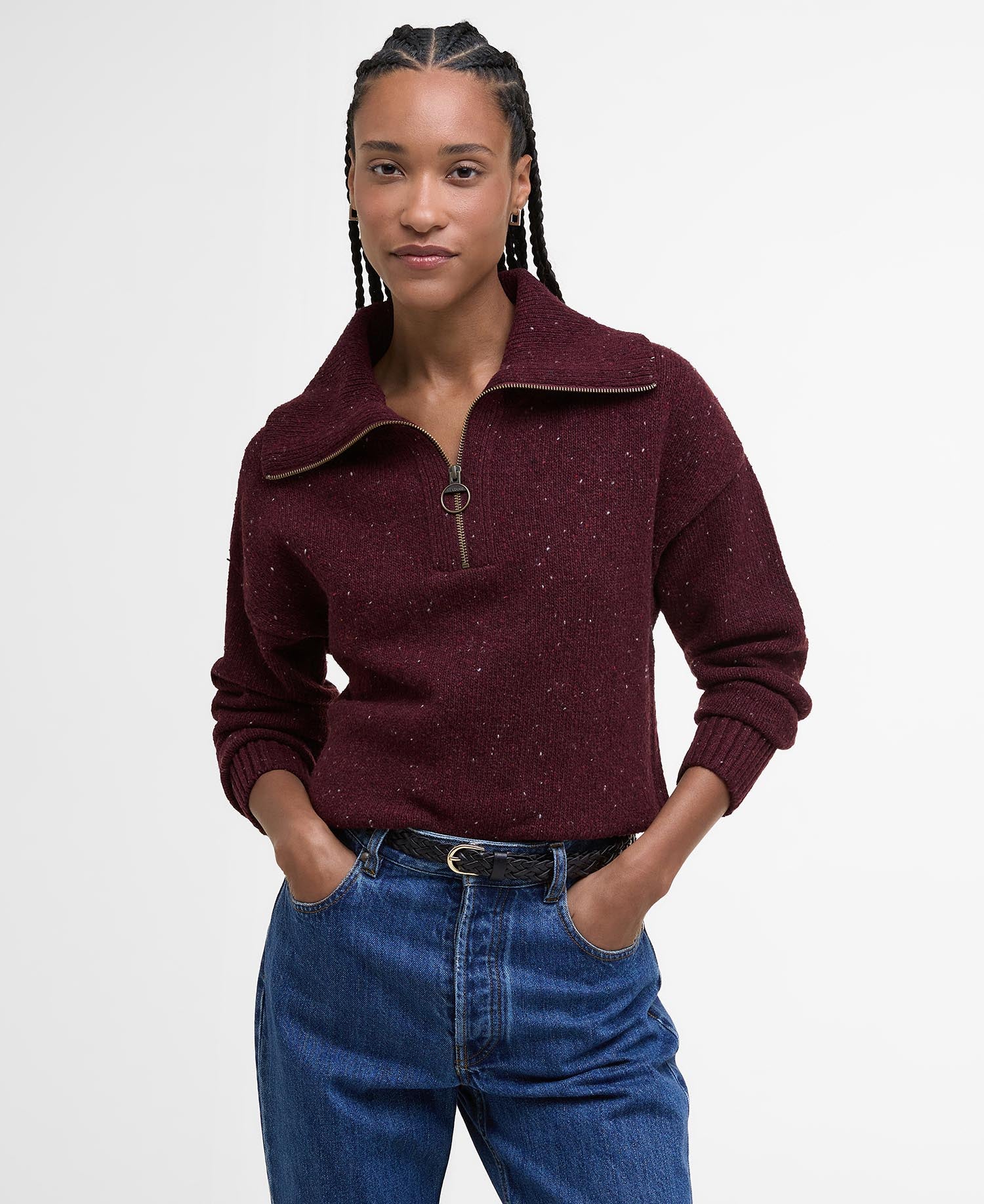 Lavensdale Half-Zip Jumper - Black Cherry