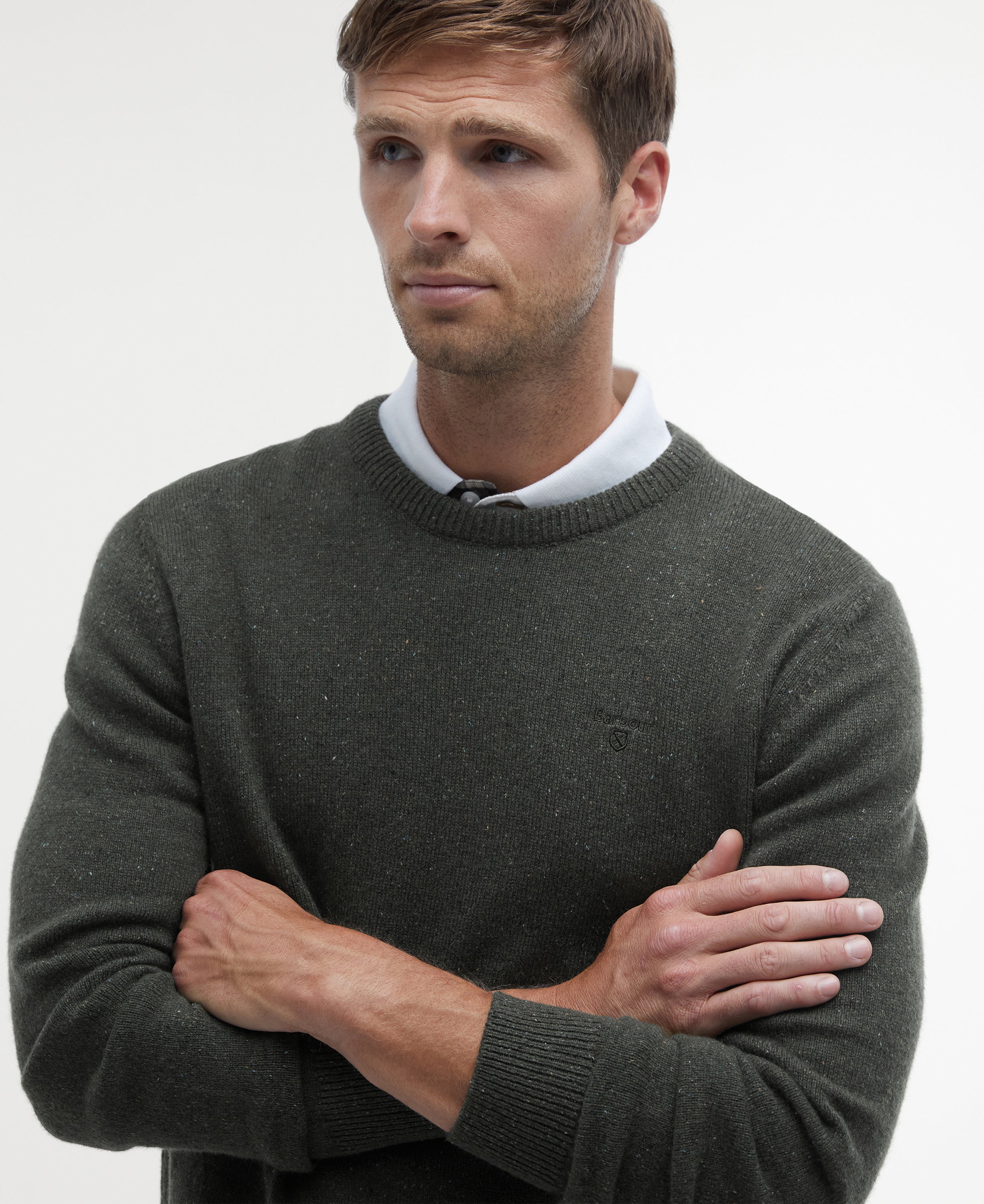 Essential Tisbury Crew-Neck Jumper - Dark Seaweed