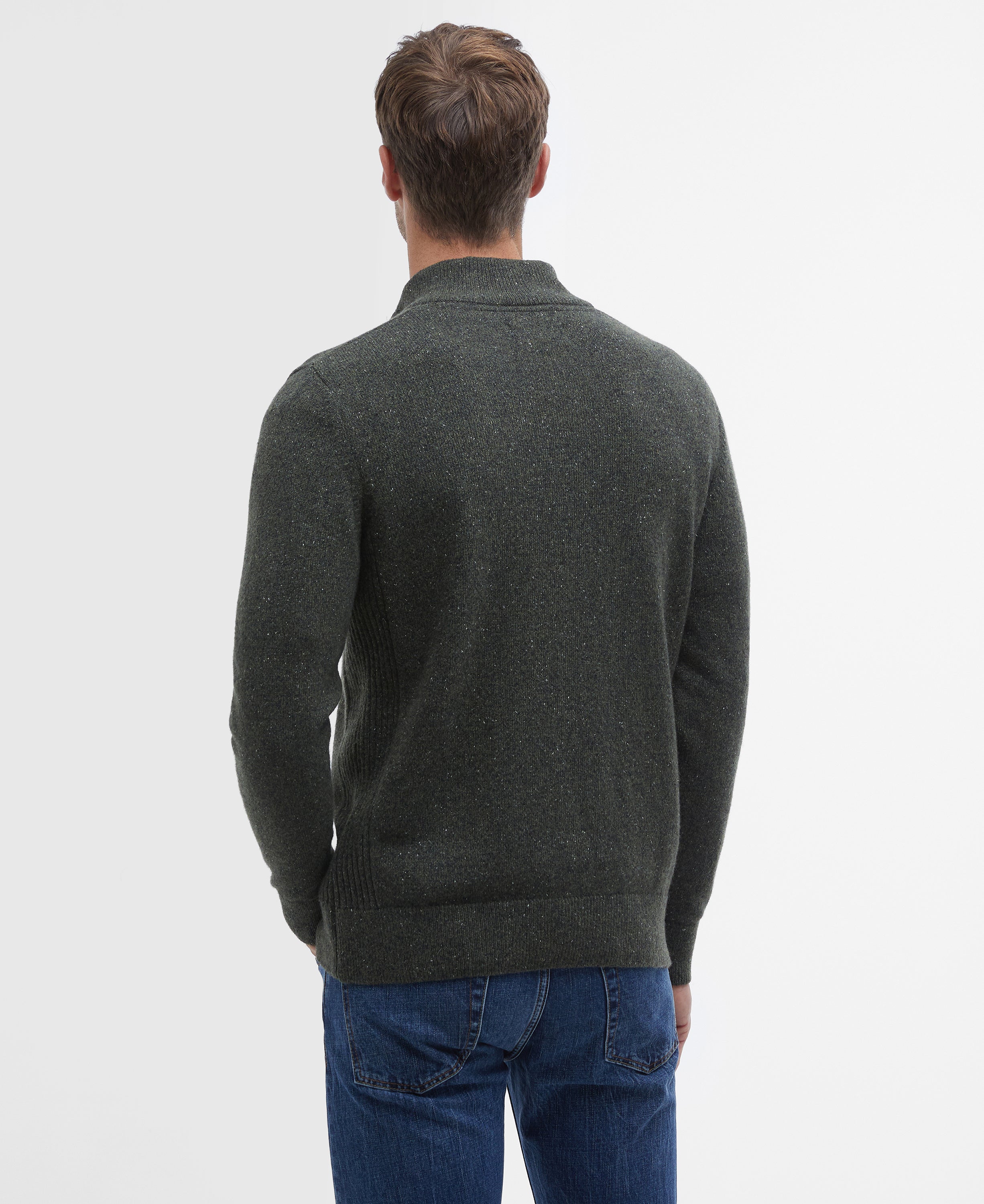 Essential Tisbury Half-Zip Jumper - Dark Seaweed