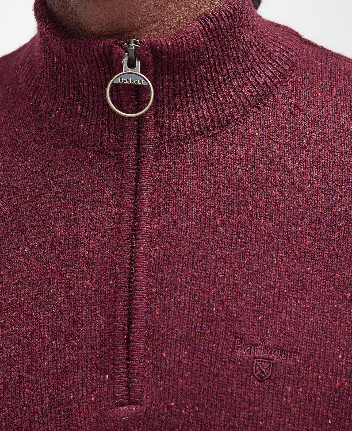 Essential Tisbury Half-Zip Jumper - Ruby