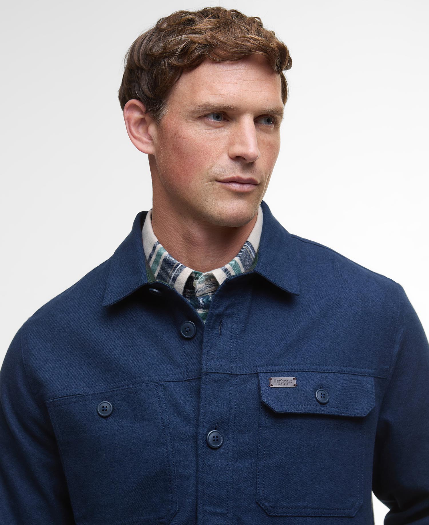 Giles Twill Overshirt - Navy