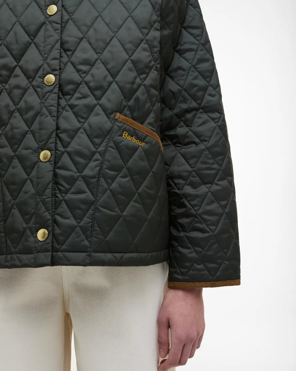 Icons Cropped Liddesdale Quilted Jacket- Sage/Ancient