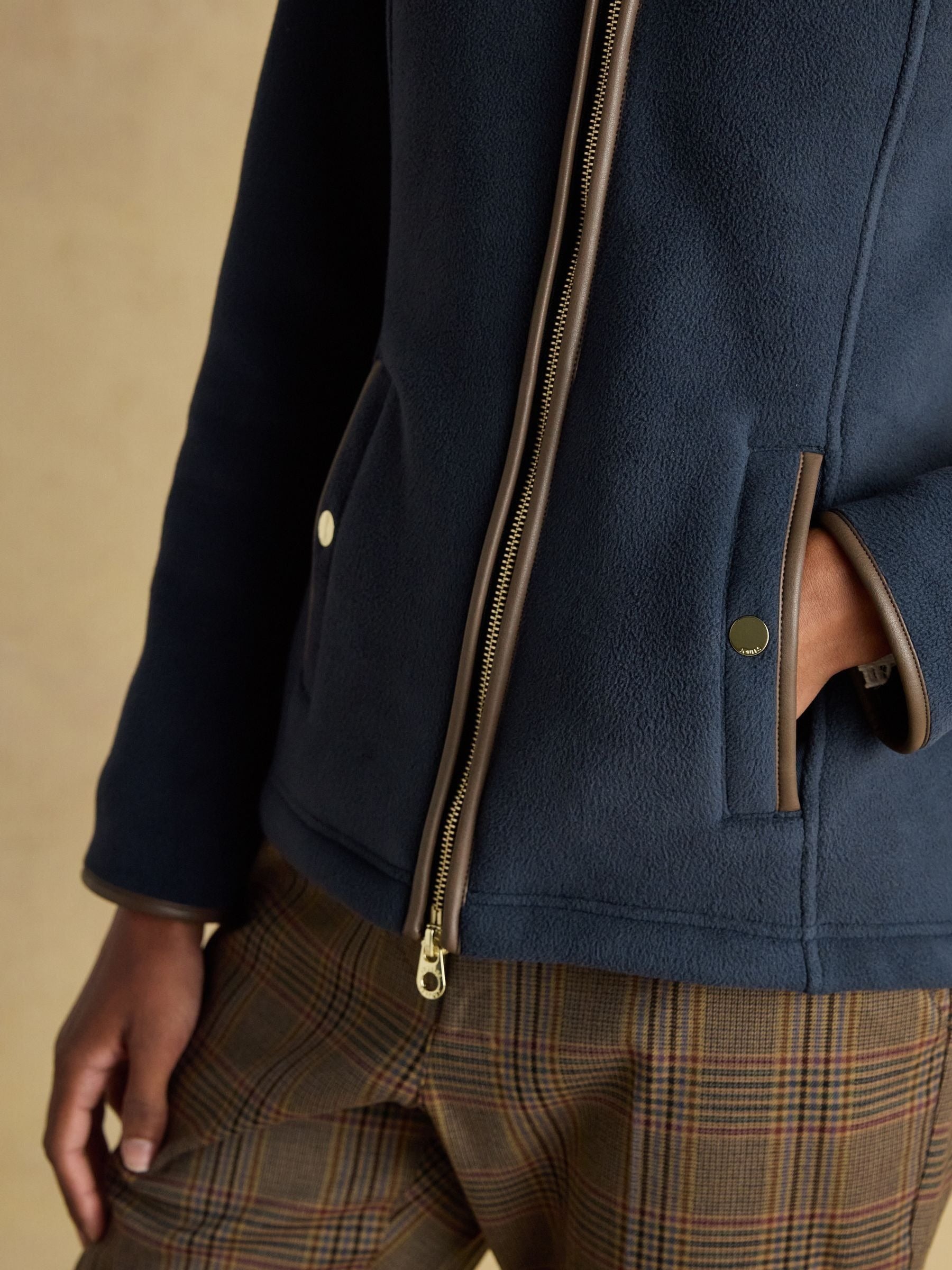Heritage Navy Regular Zip Through Fleece