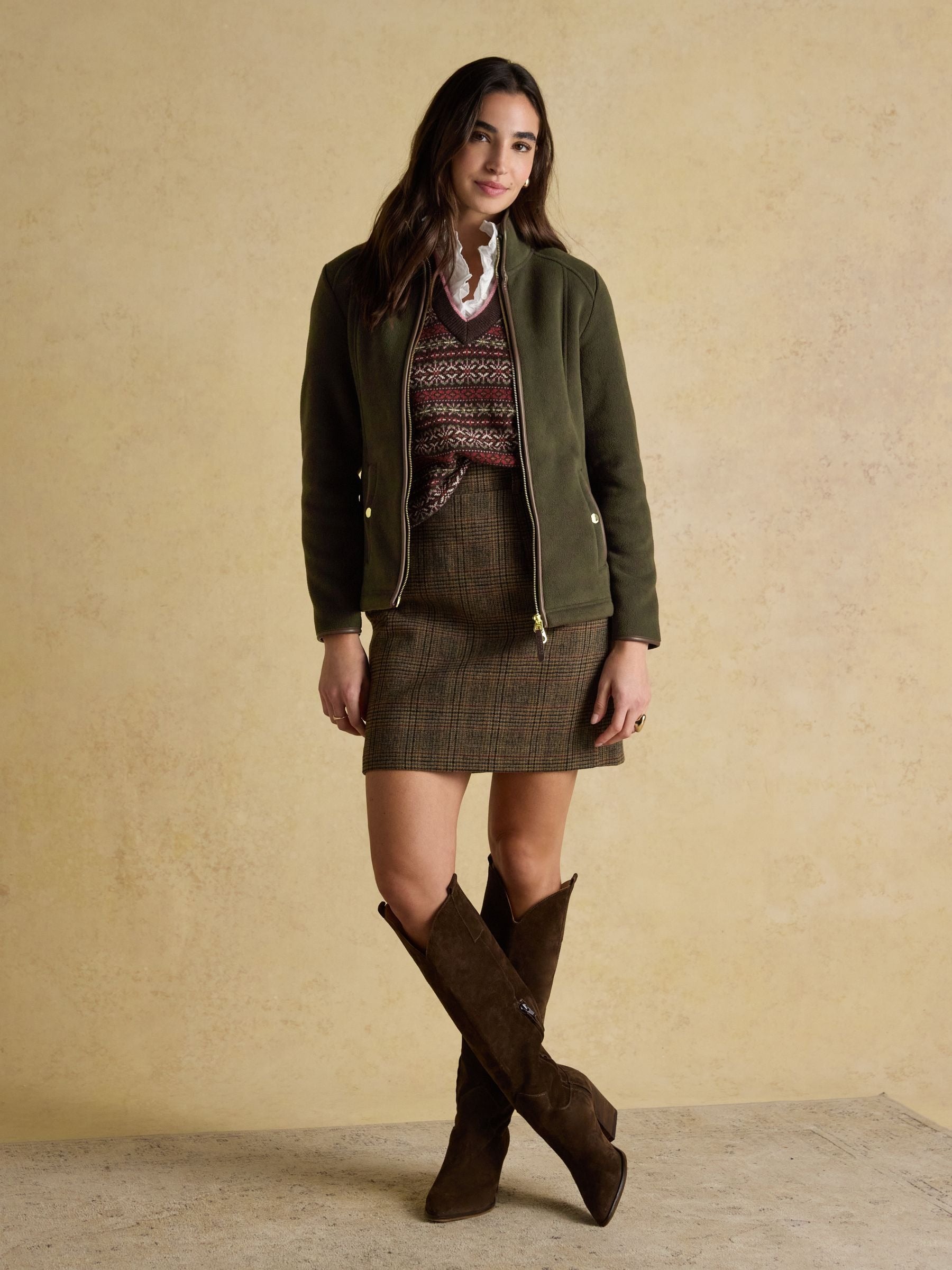 Heritage Green Regular Zip Through Fleece